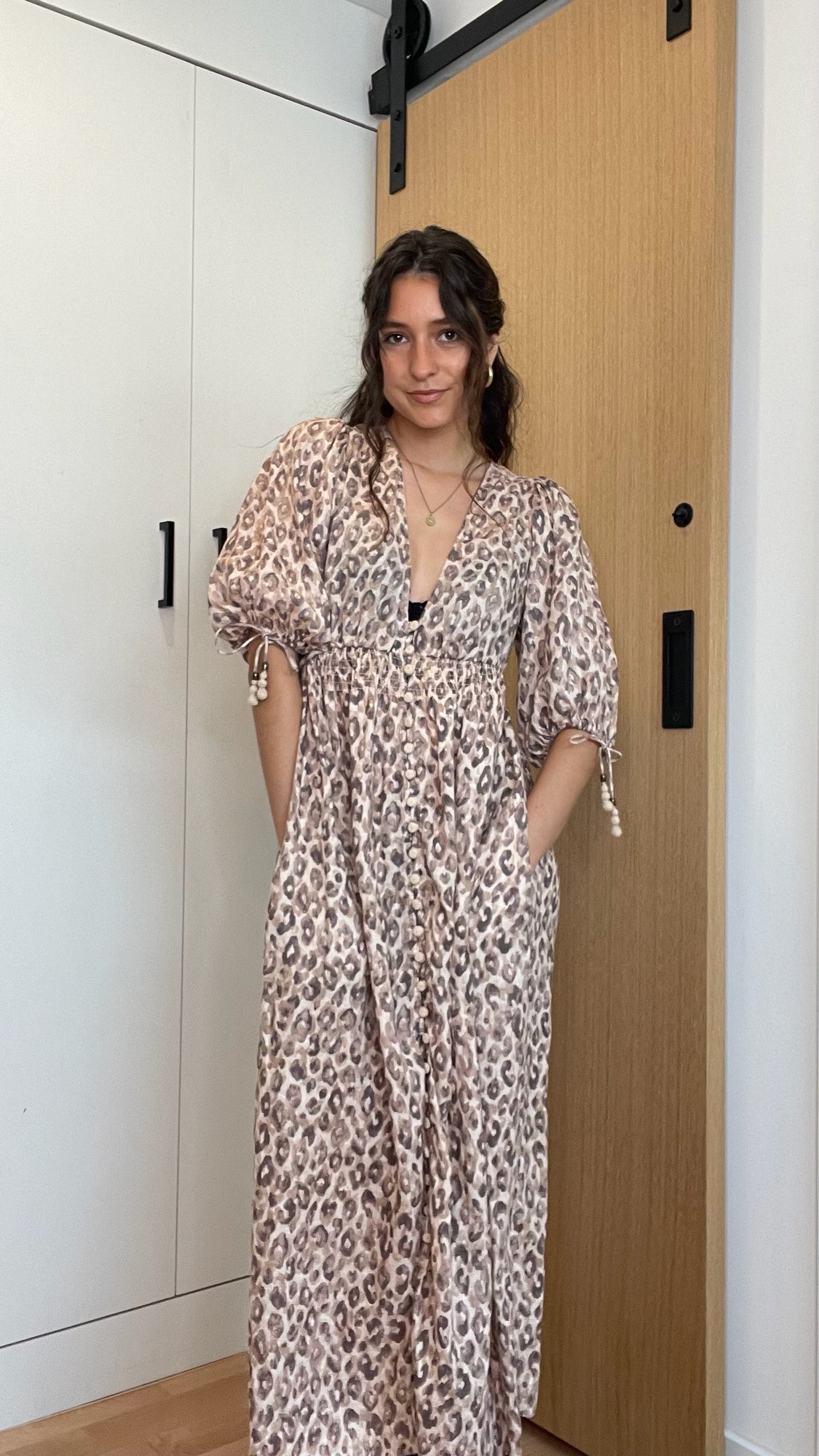 Leopard Linen Dress - S/M