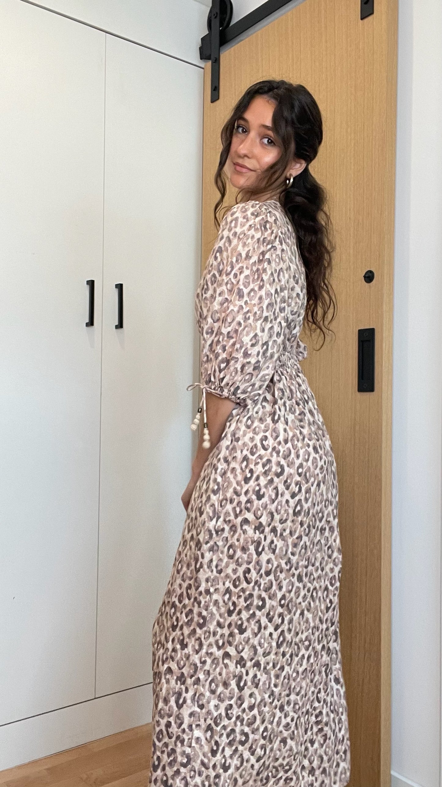 Leopard Linen Dress - S/M