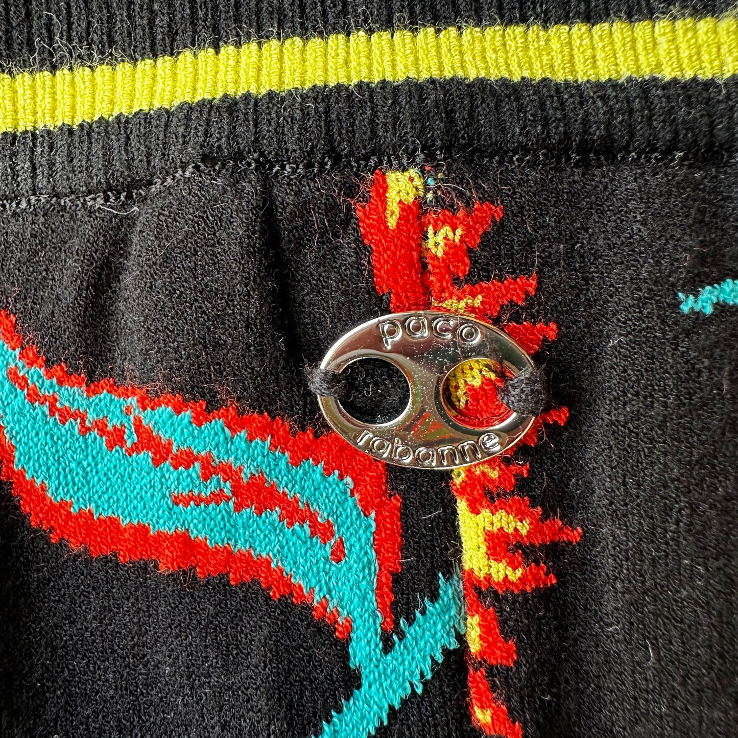 Black Floral Jacquard Pants - S