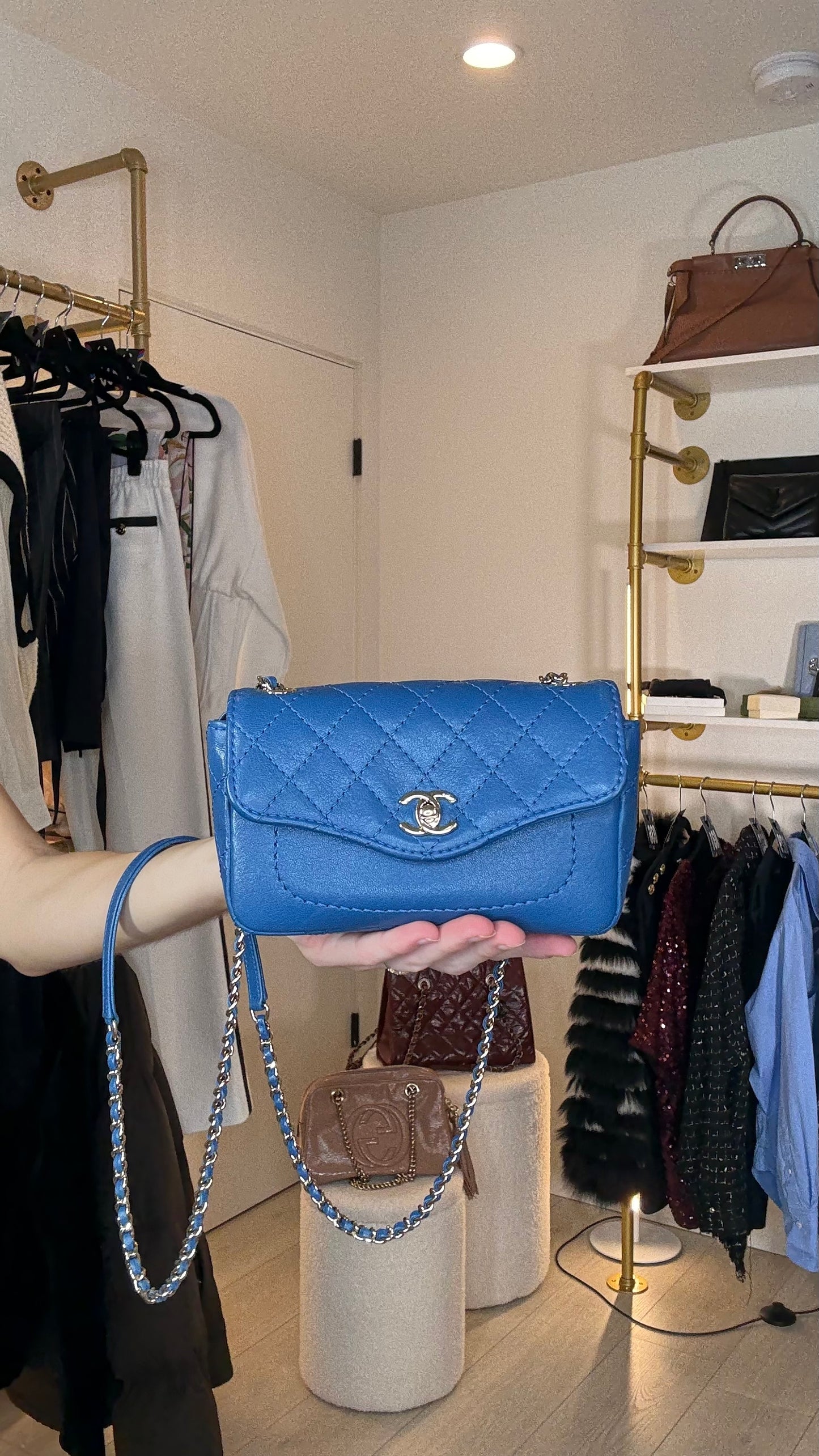 Chanel Blue Mini Flap Crossbody
