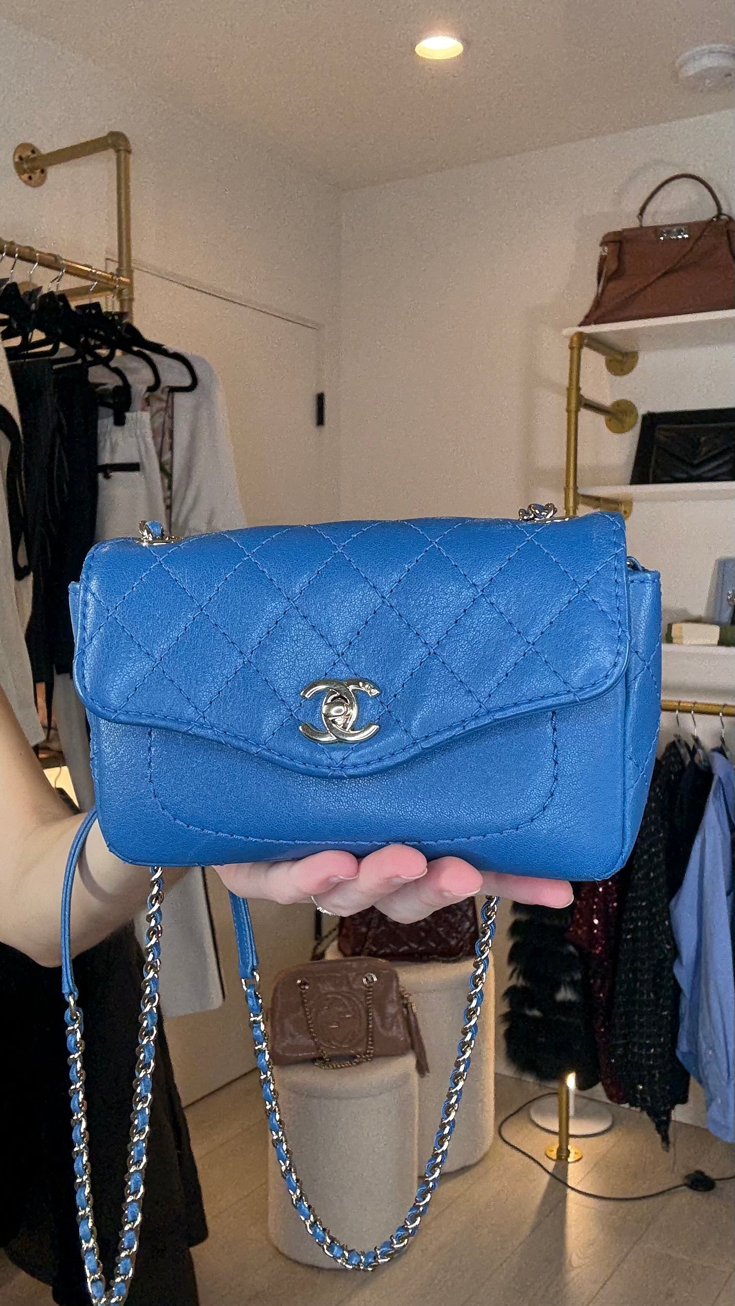 Chanel Blue Mini Flap Crossbody