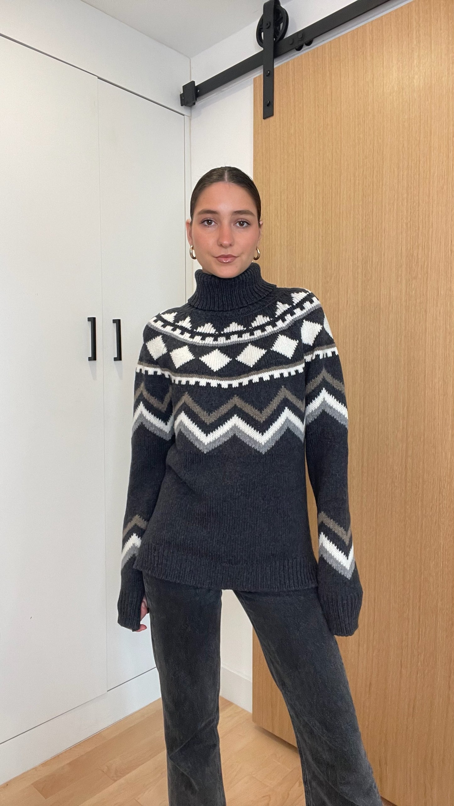 Grey Turtleneck Sweater - XS