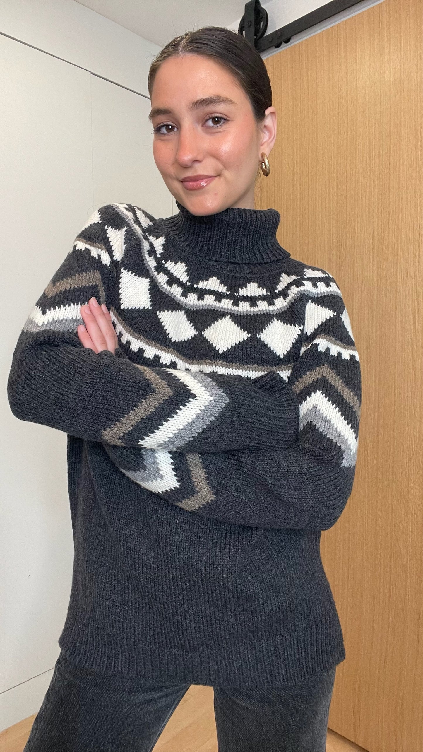 Grey Turtleneck Sweater - XS