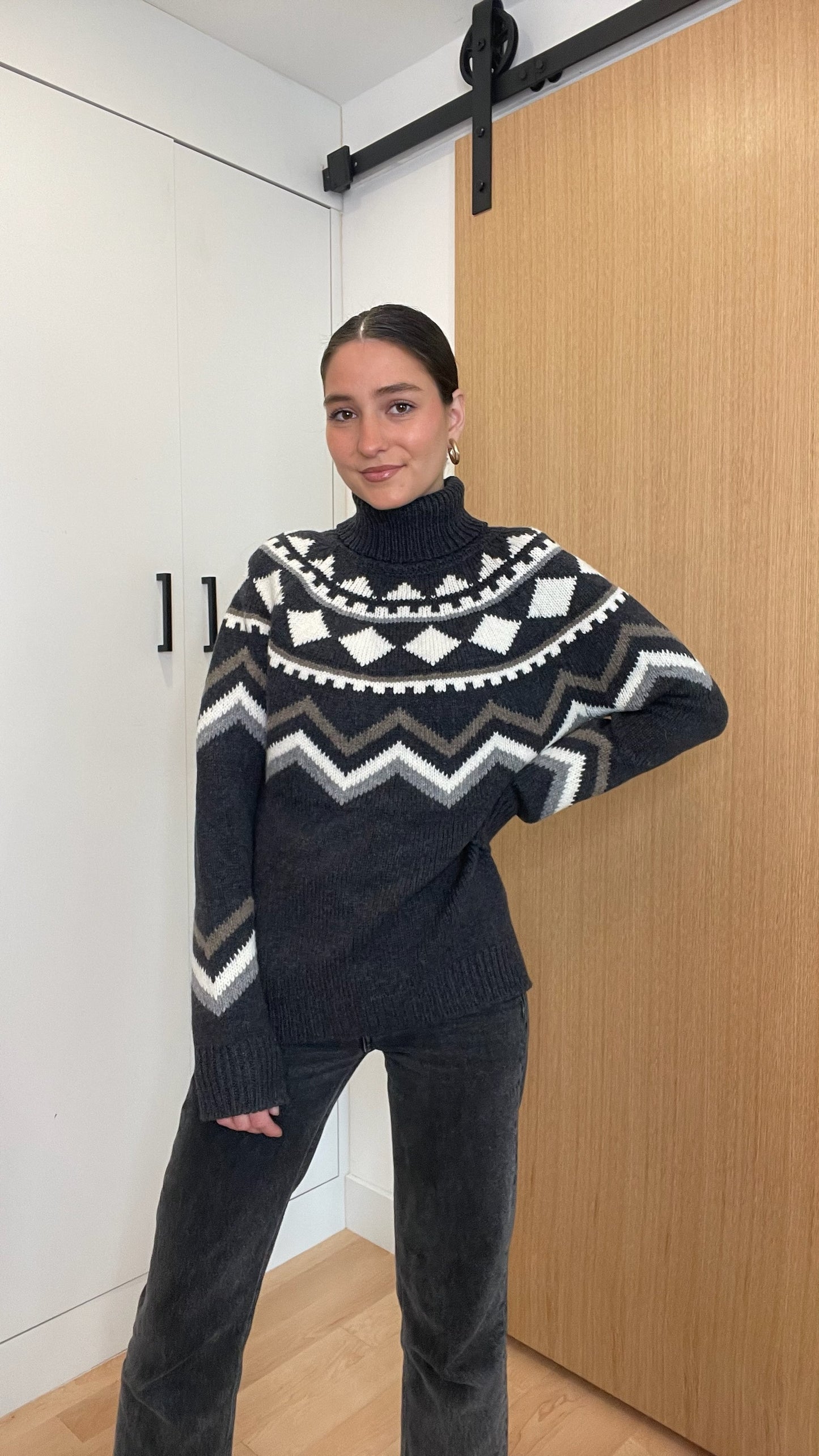 Grey Turtleneck Sweater - XS