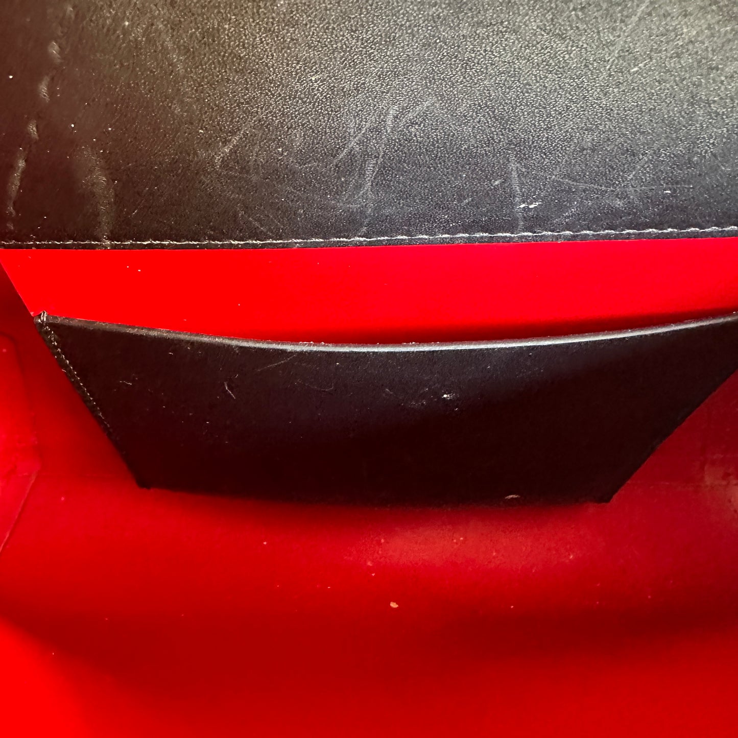 Black Leather Handle Bag