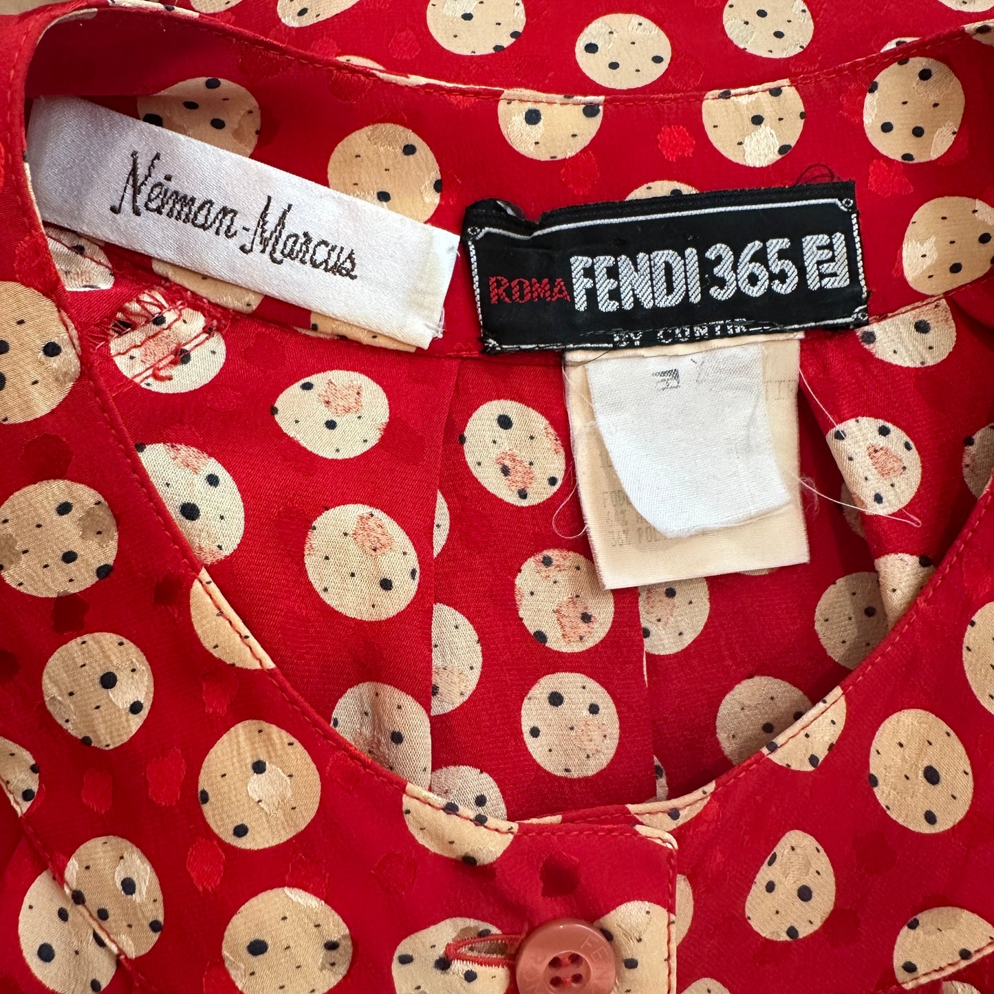 Vintage Red Silk Dress - M