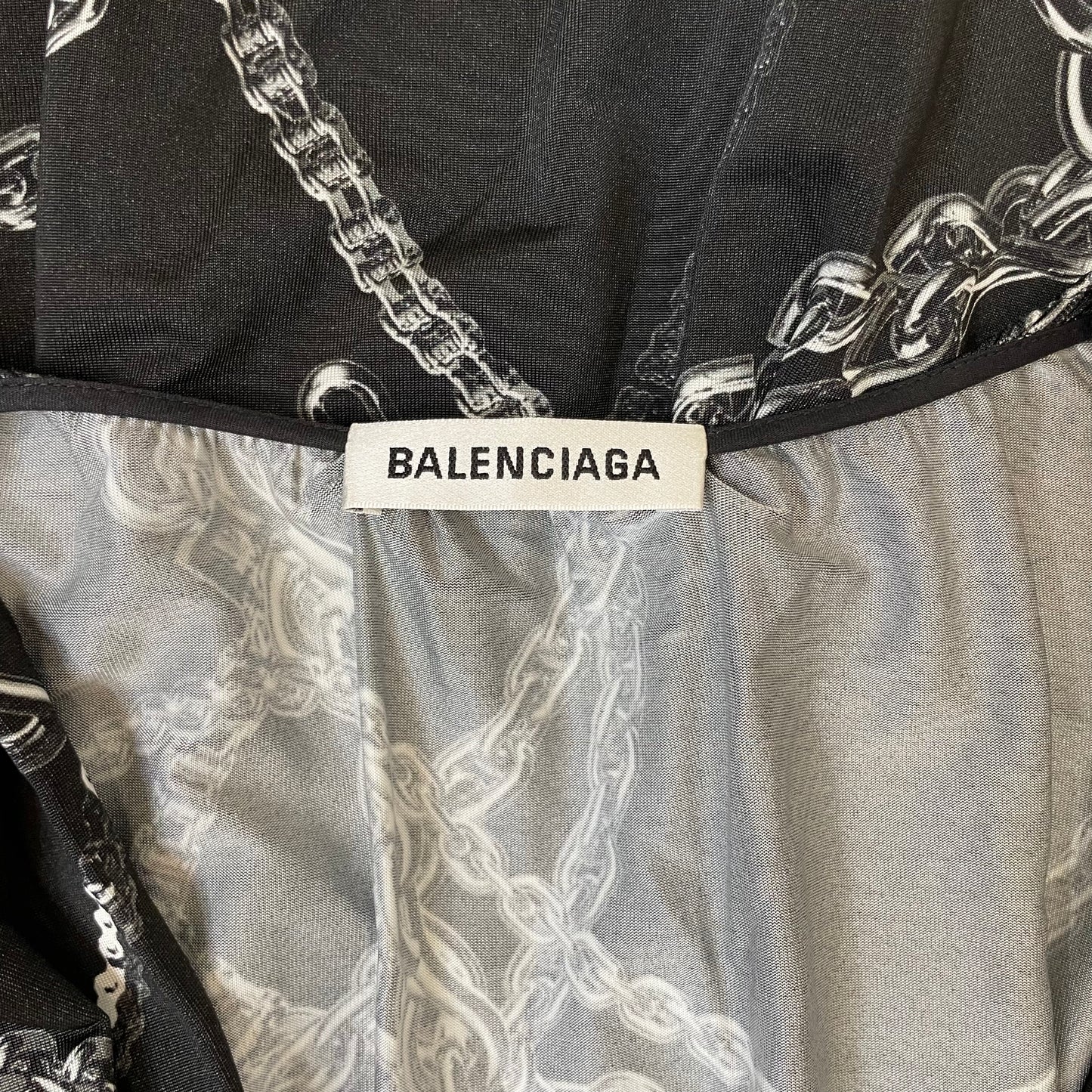 Black Chain Print Dress - M