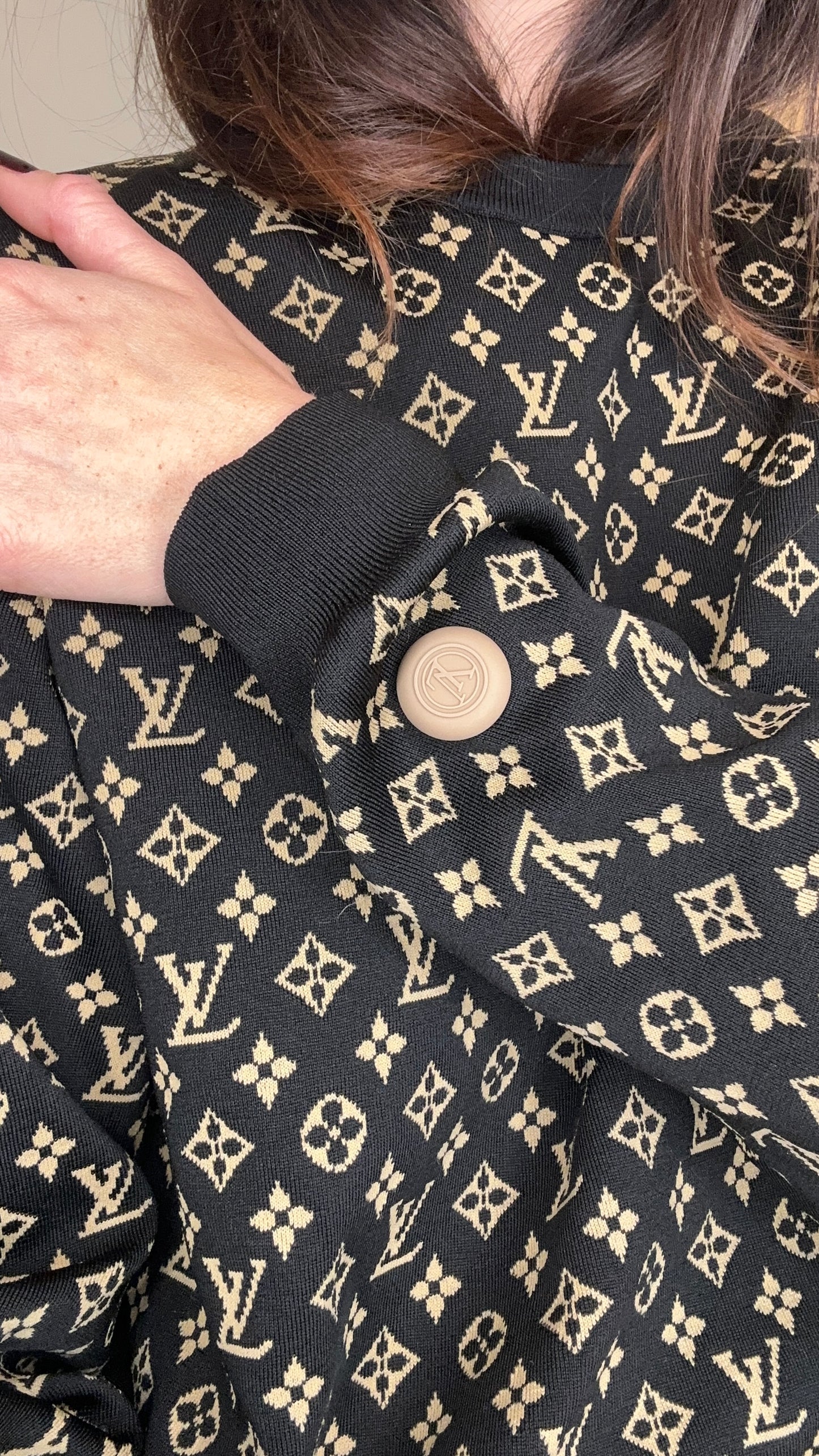 Black & Cream Monogram Sweater - M/L