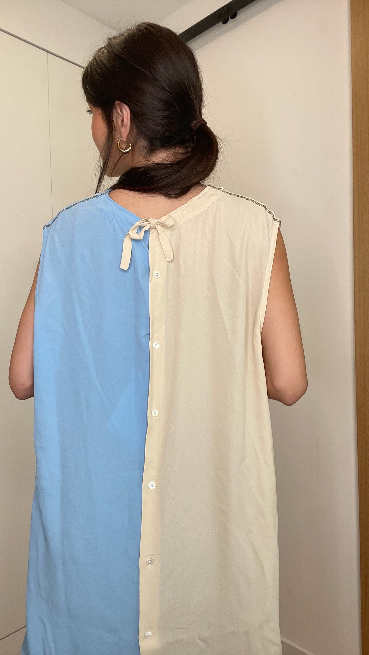 Colorblock Silk Top - XL