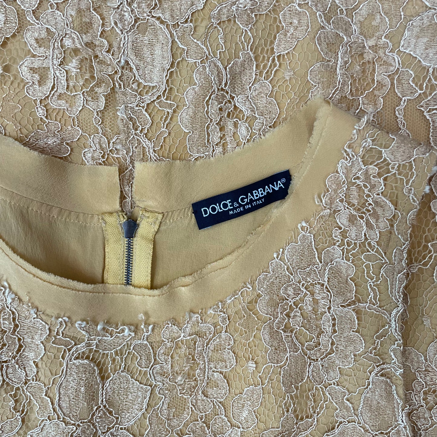 Yellow Lace Dress - M