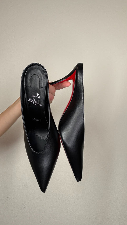Christian Louboutin Black Heeled Mules - 39