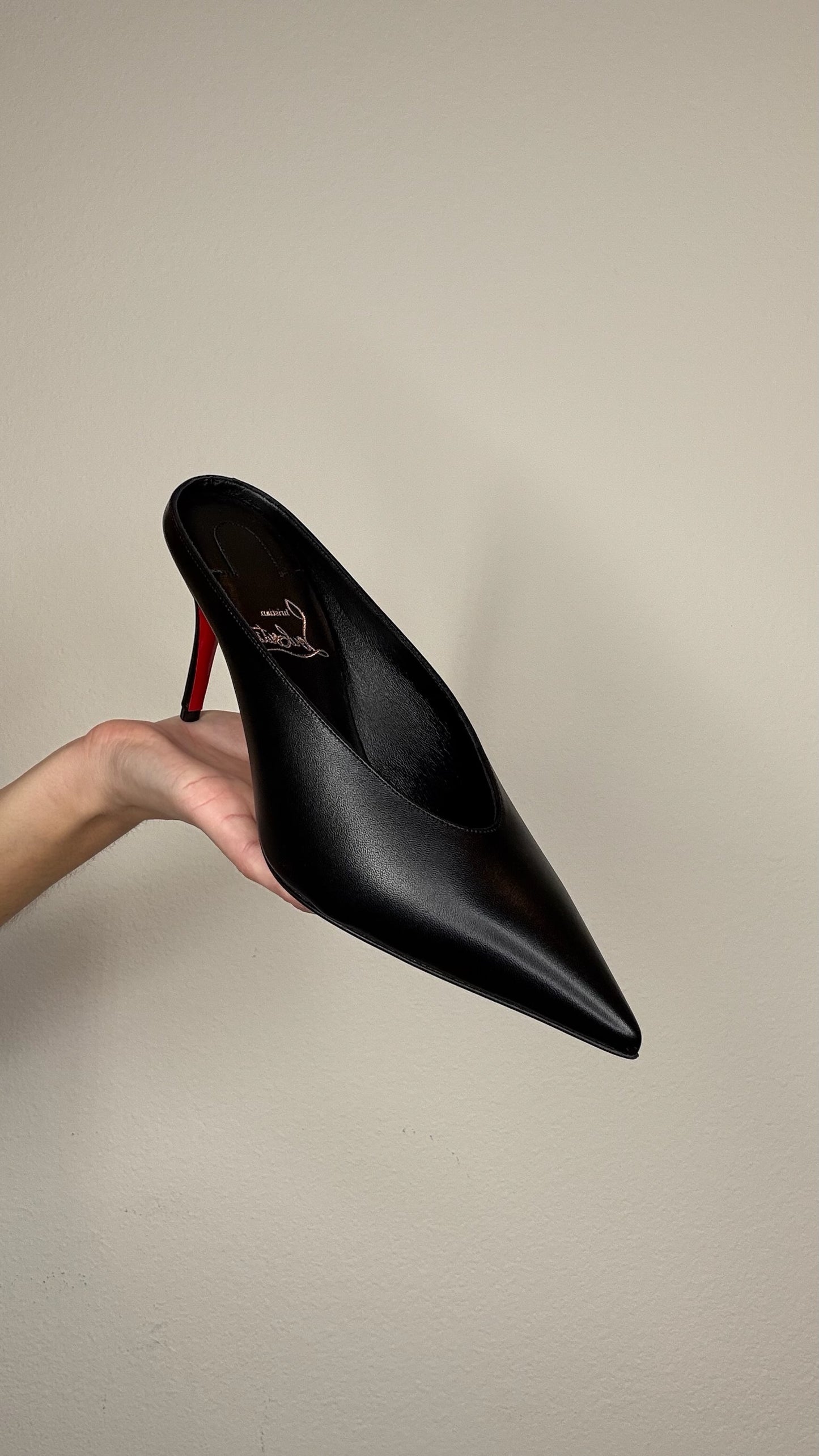 Christian Louboutin Black Heeled Mules - 39