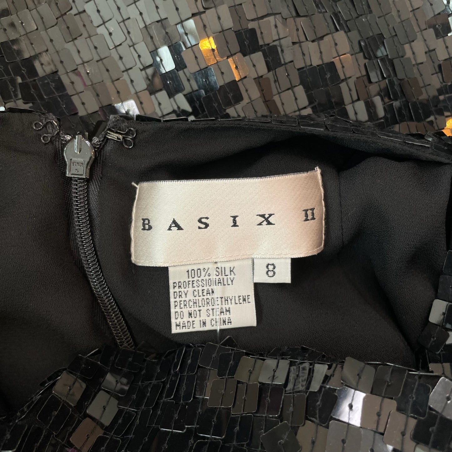 Black Sequin Halter Dress - 8