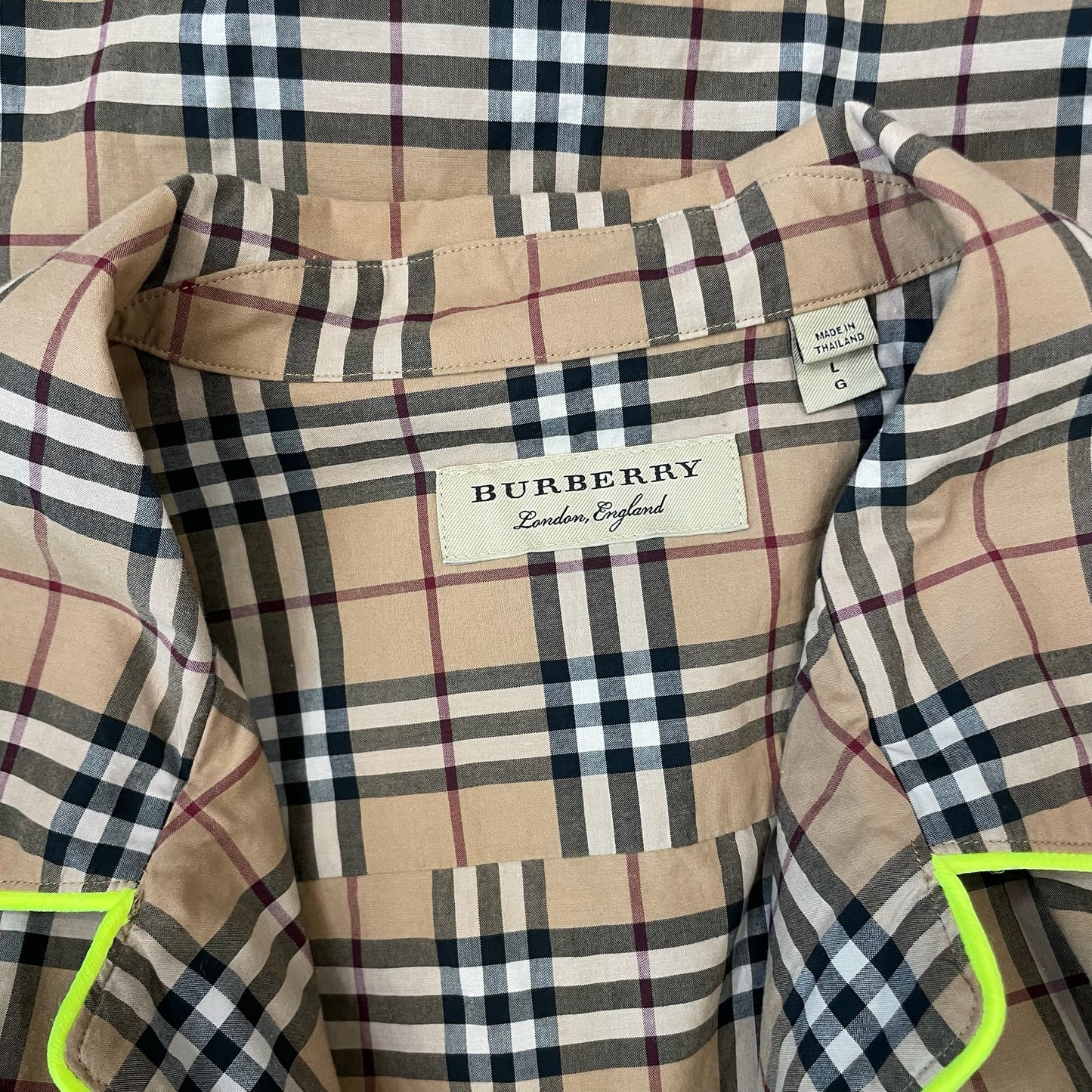 Plaid Neon Button Down Top - L