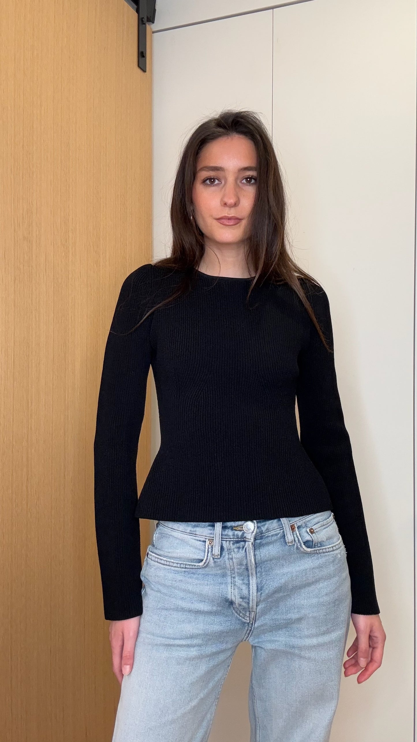KHAITE Black Laced Top - L