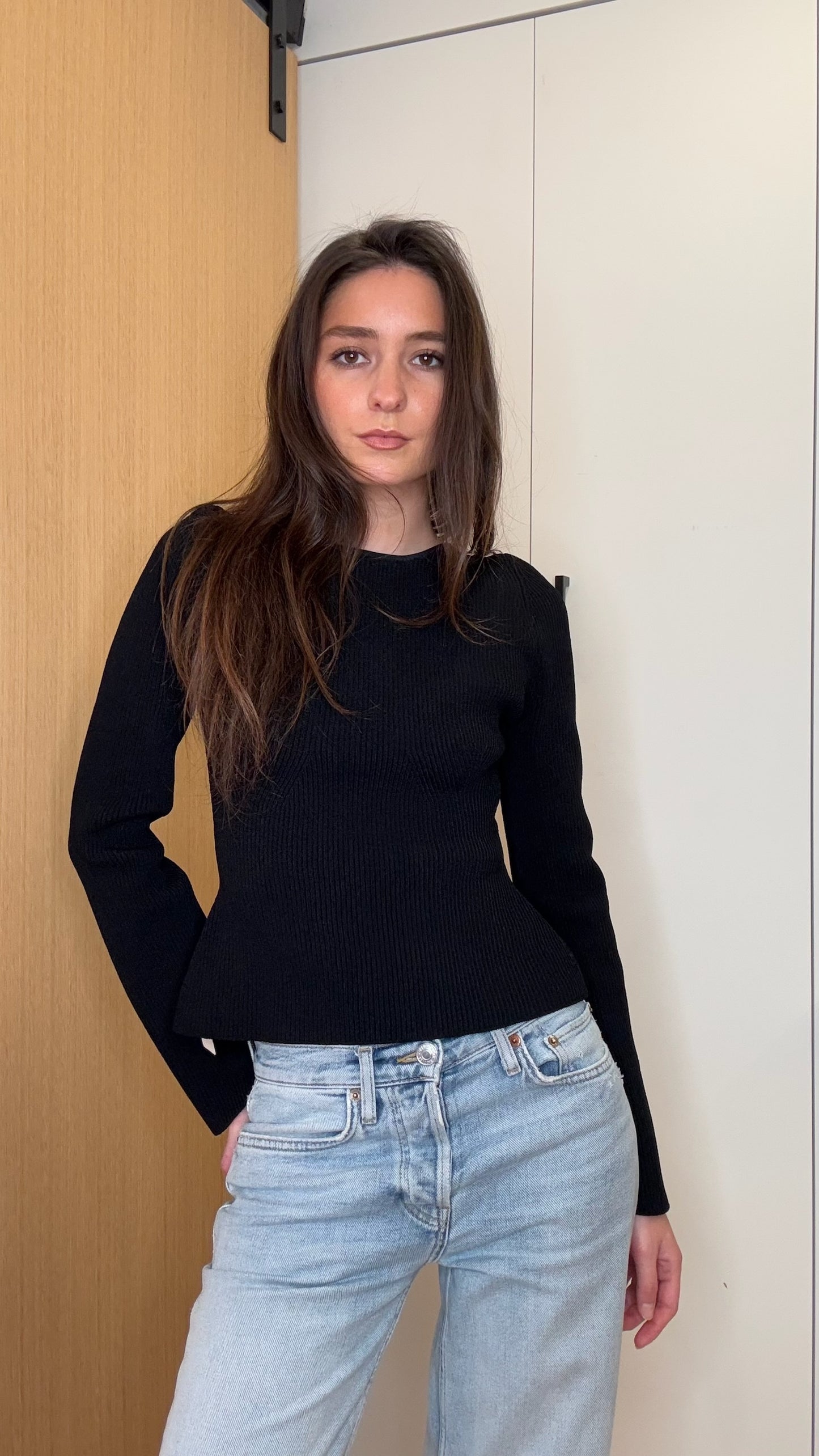 KHAITE Black Laced Top - L