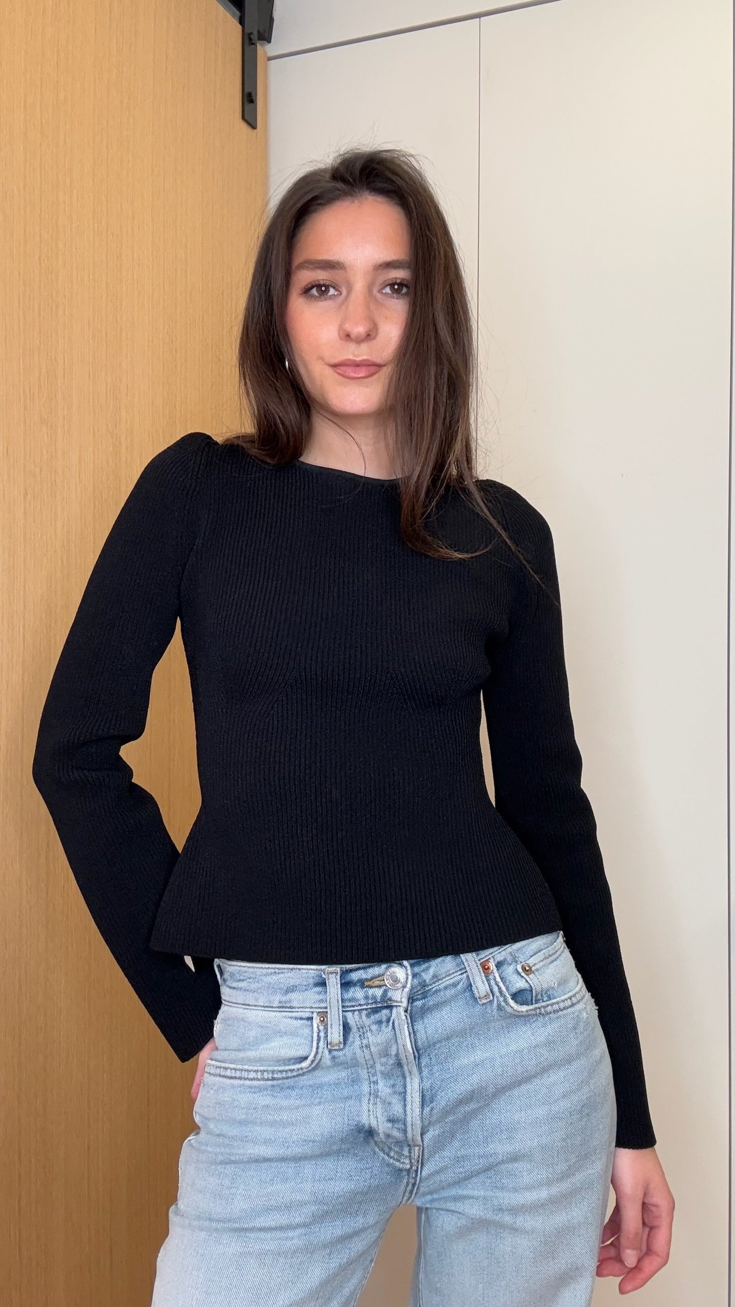 KHAITE Black Laced Top - L