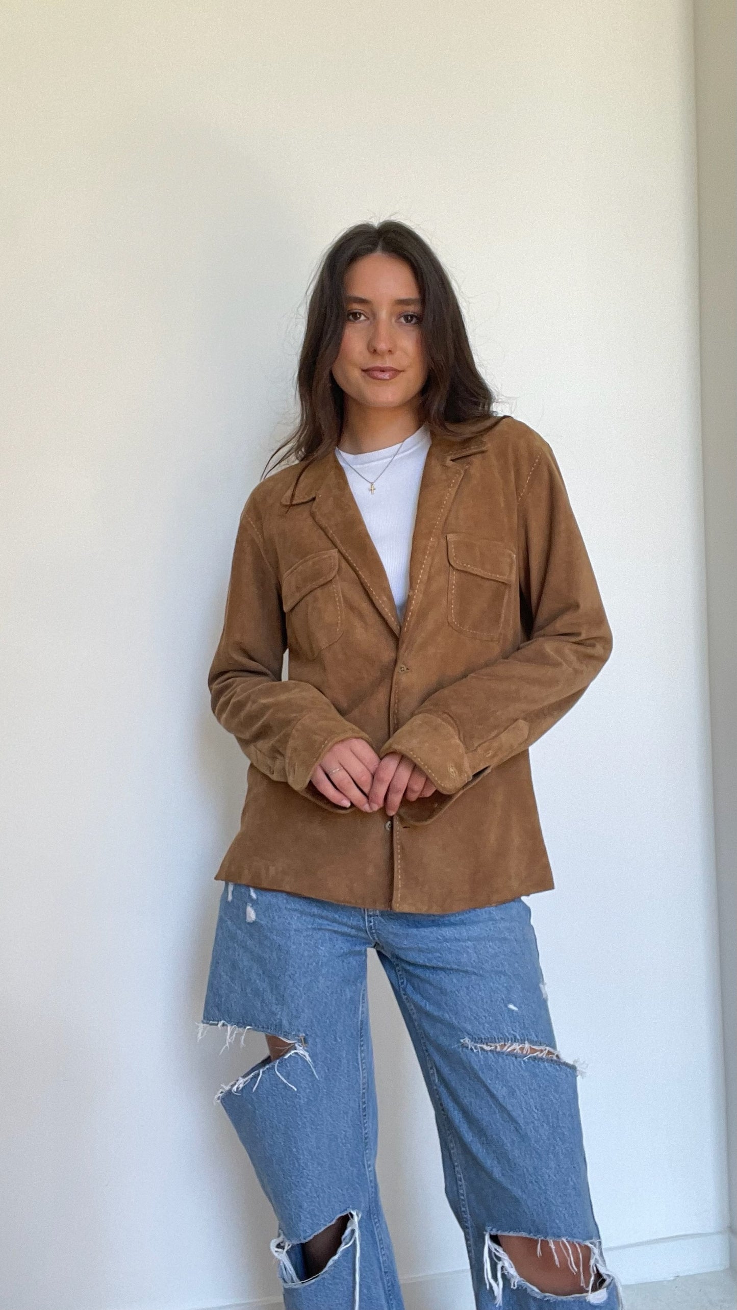Vintage Suede Shirt Jacket - L