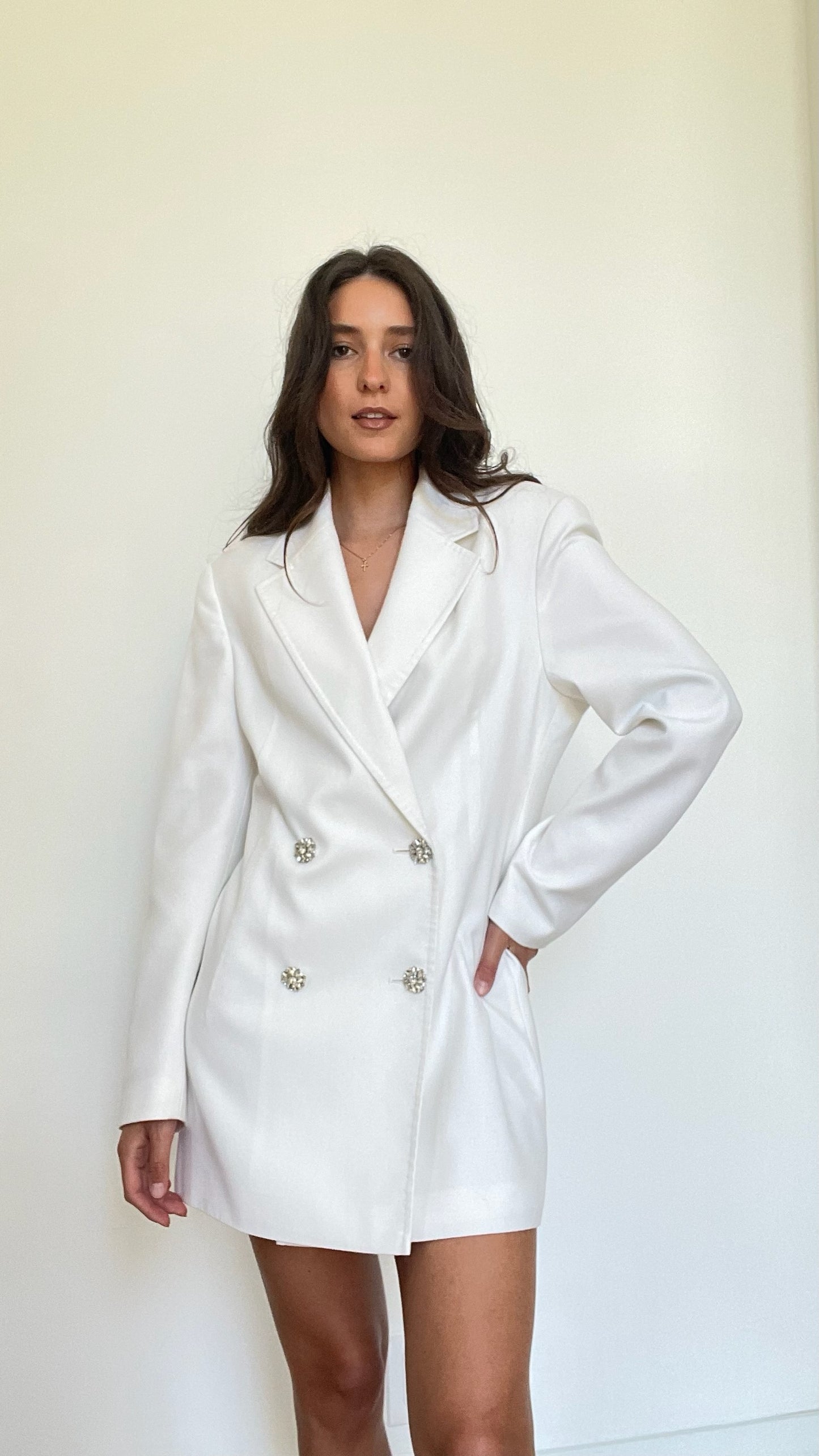 White Blazer w/Crystals - 6