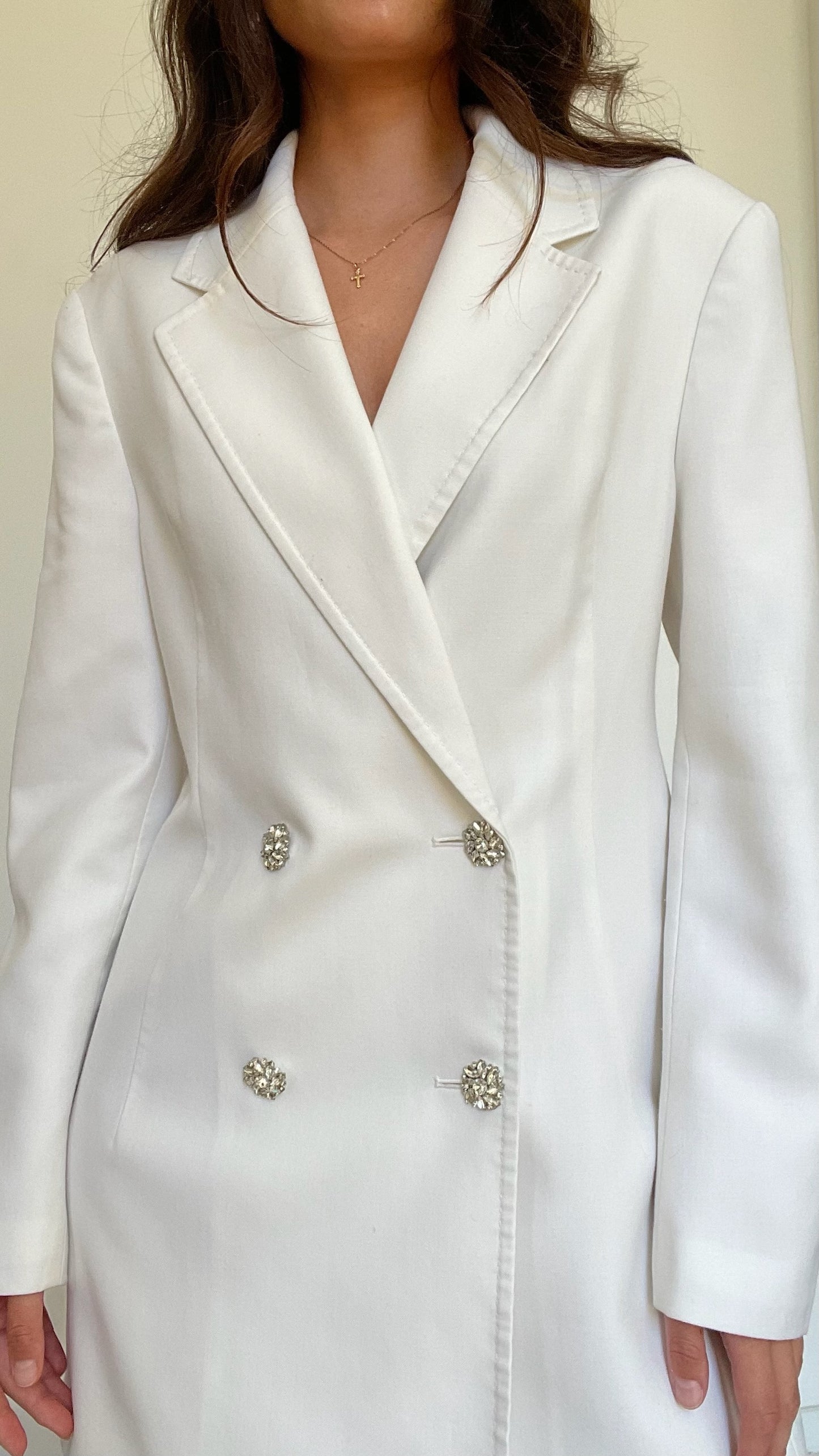 White Blazer w/Crystals - 6
