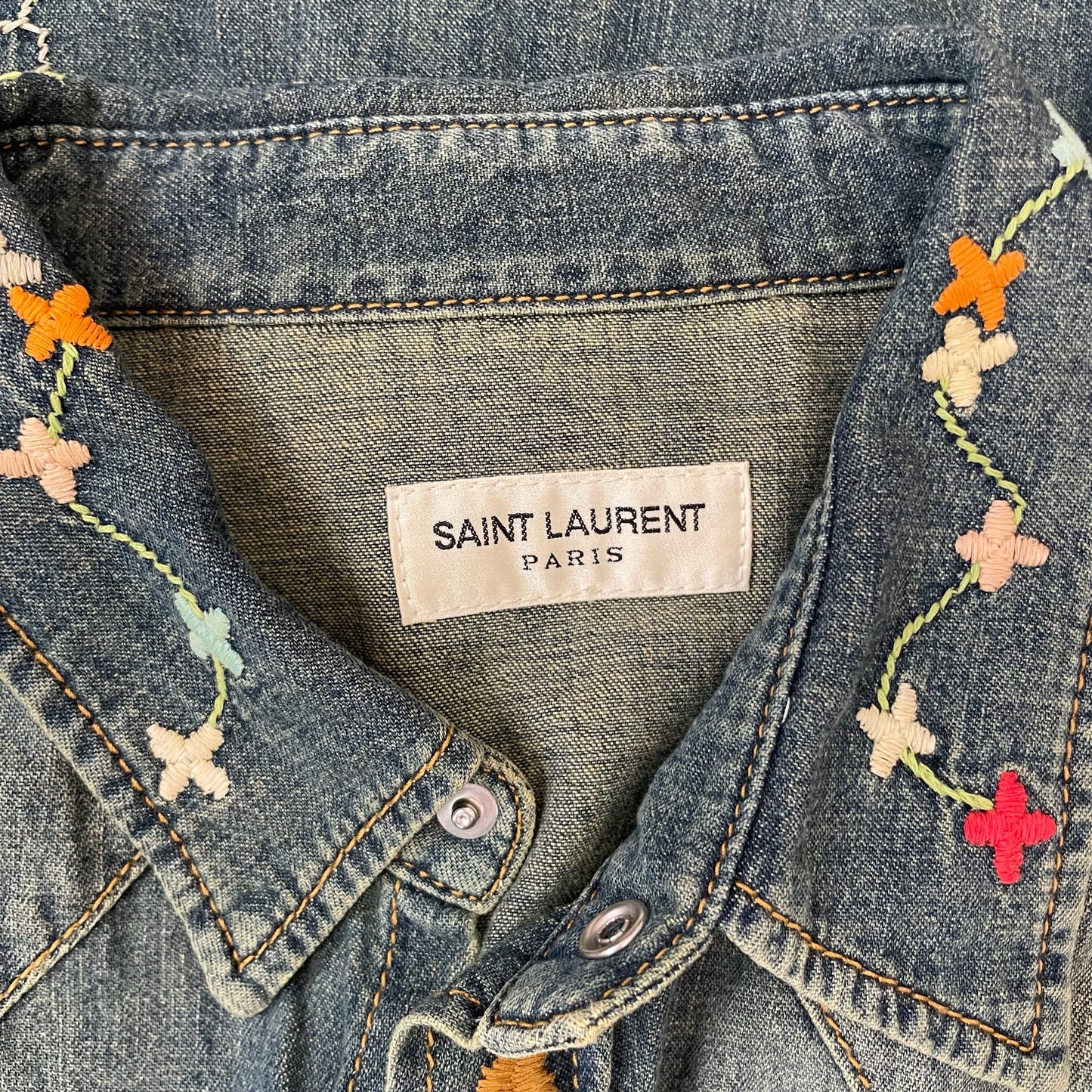 Denim Embroidered Shirt - XL