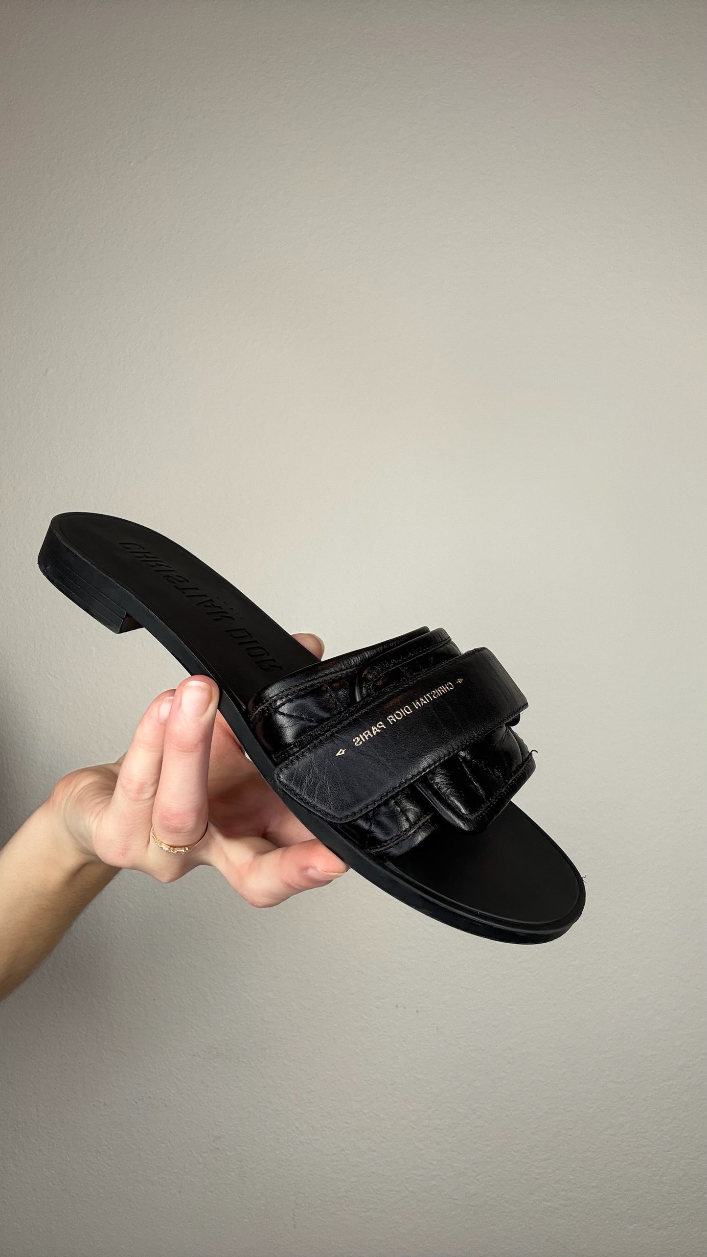 Christian Dior Leather Slides - 36