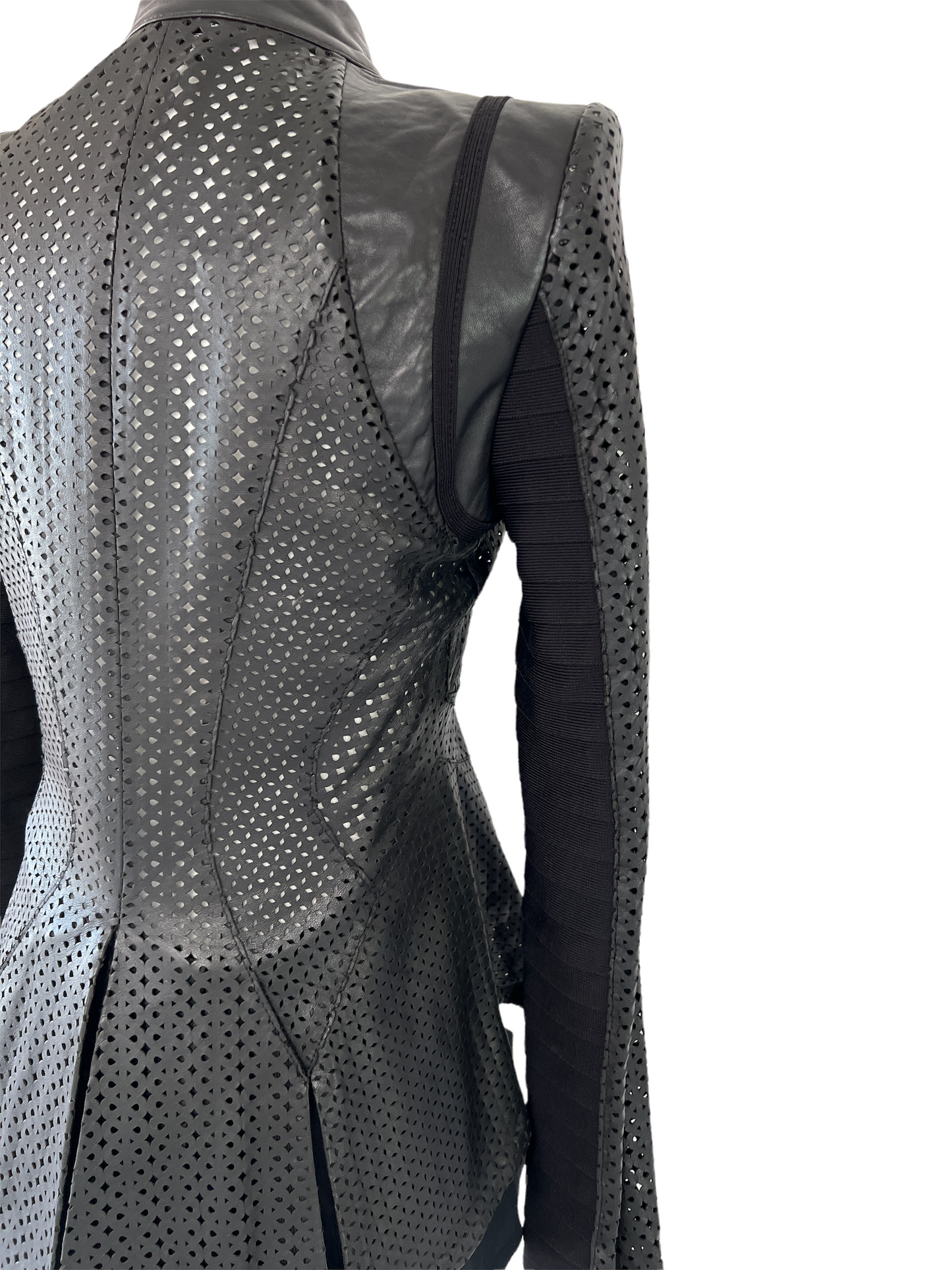 Leather Perforated Jacket - XS