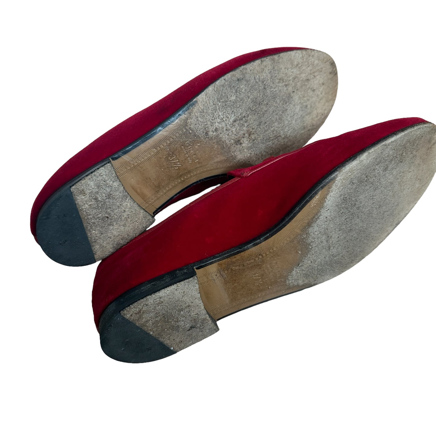 Red Velvet Loafers - 7.5