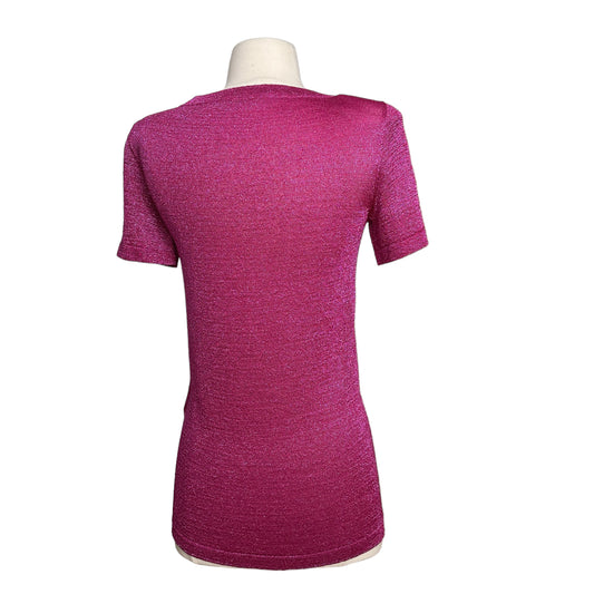 Deep Pink Metallic Top - S