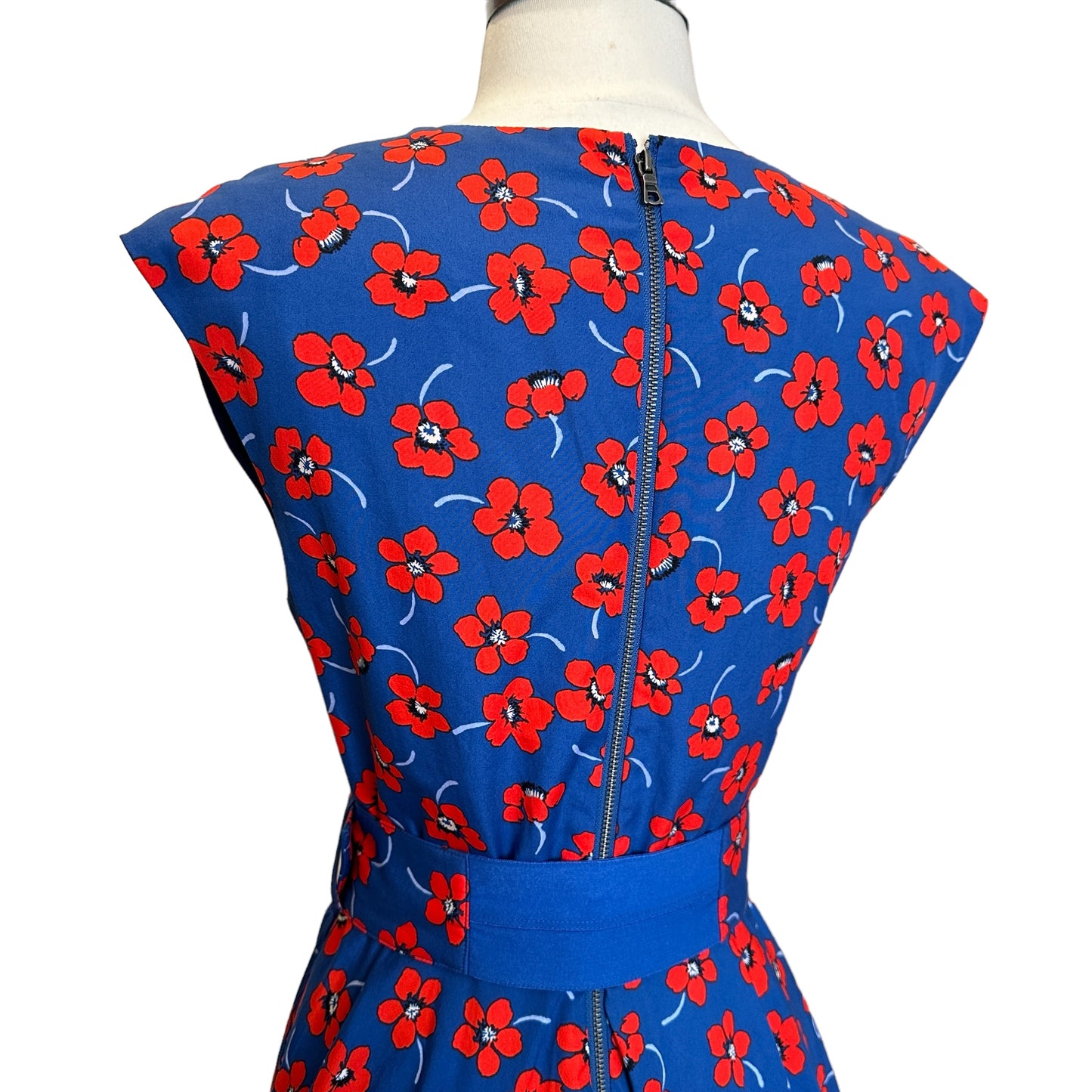 Blue & Red Floral Dress - 4