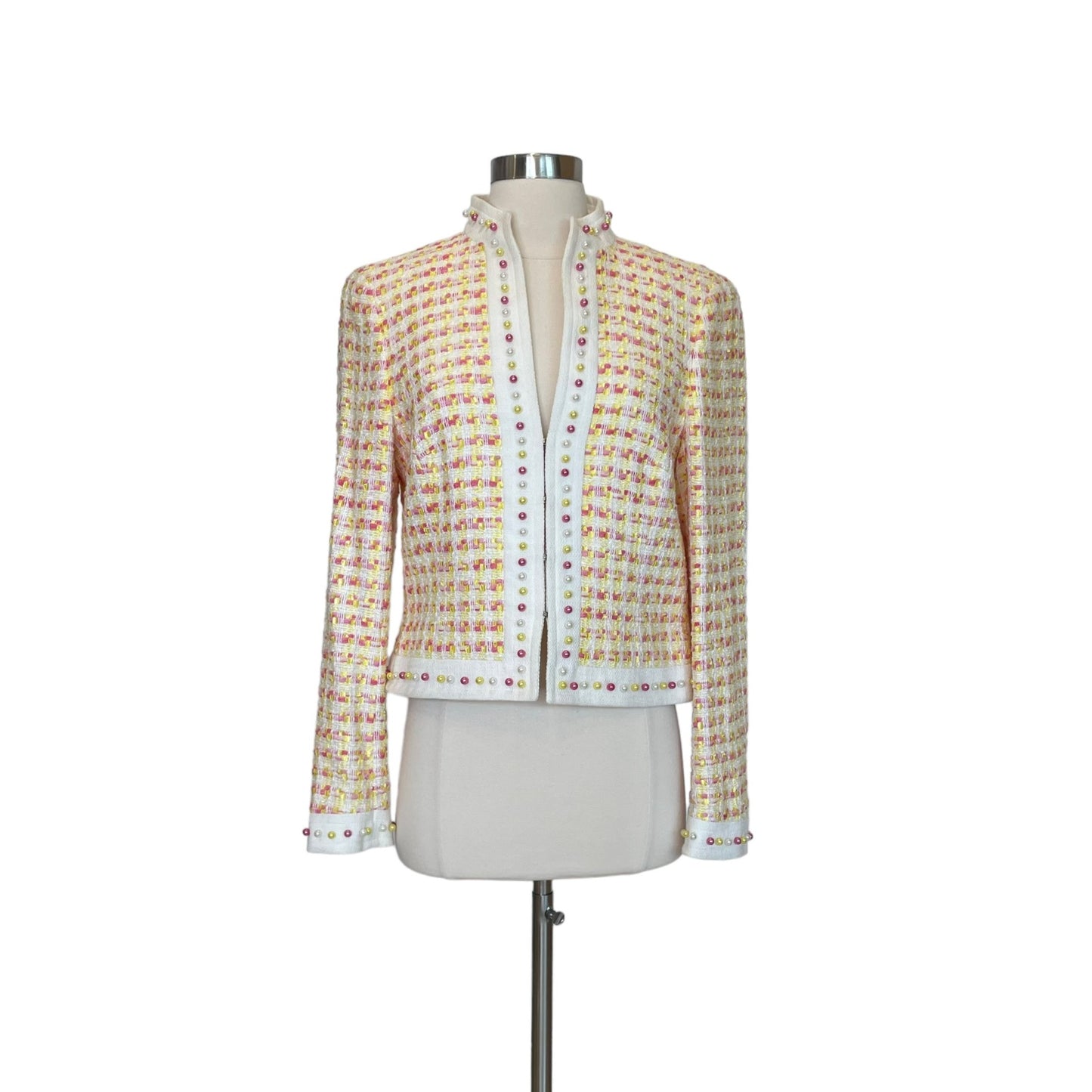 Pink and Yellow Tweed Jacket - 38