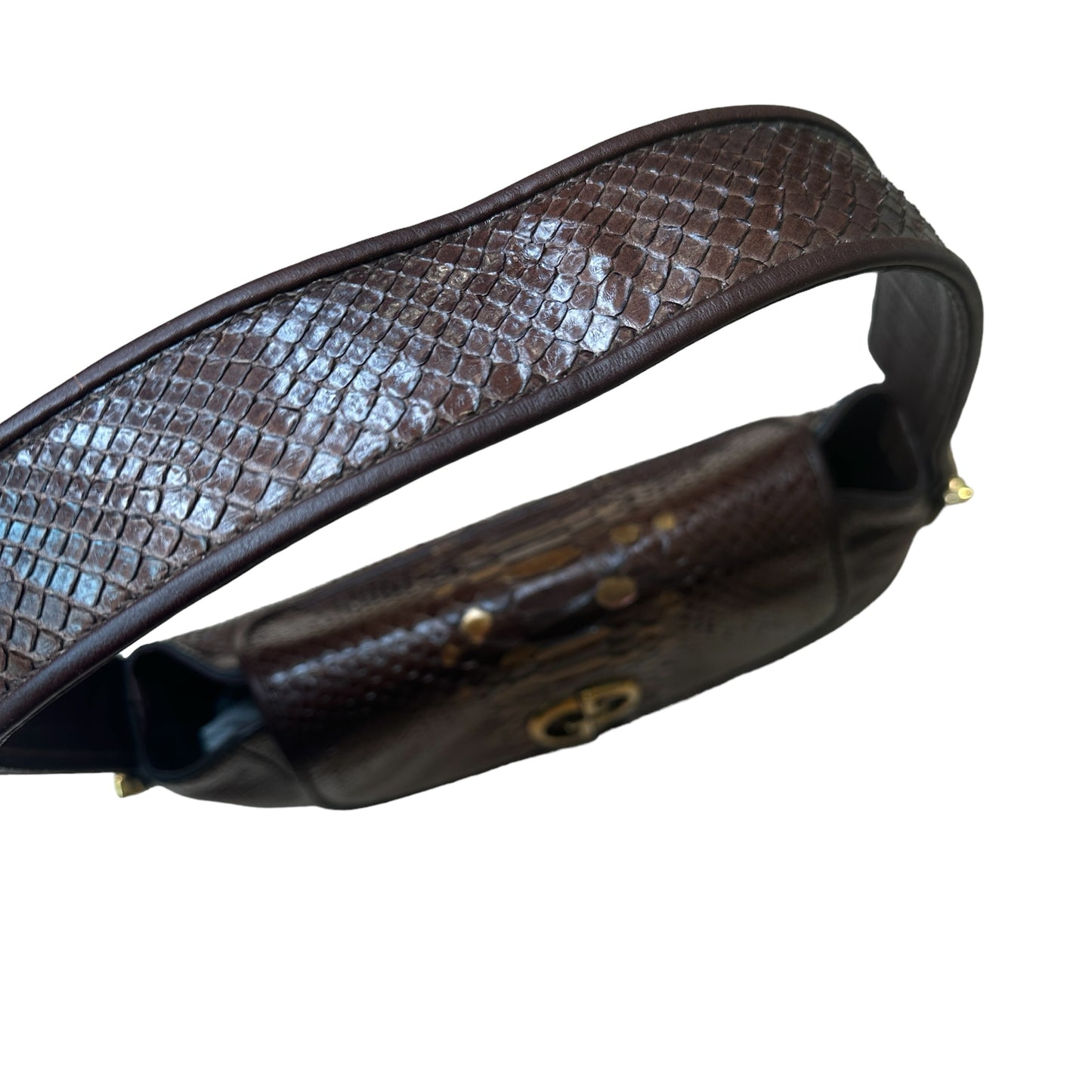 Brown & Gold Python Bag