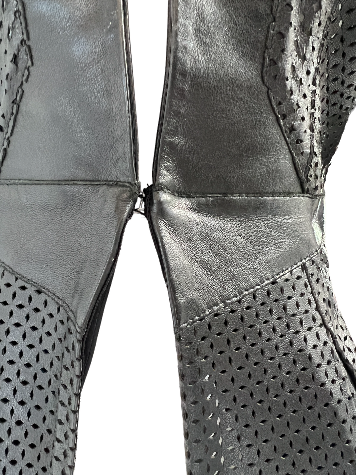 Leather Perforated Jacket - XS