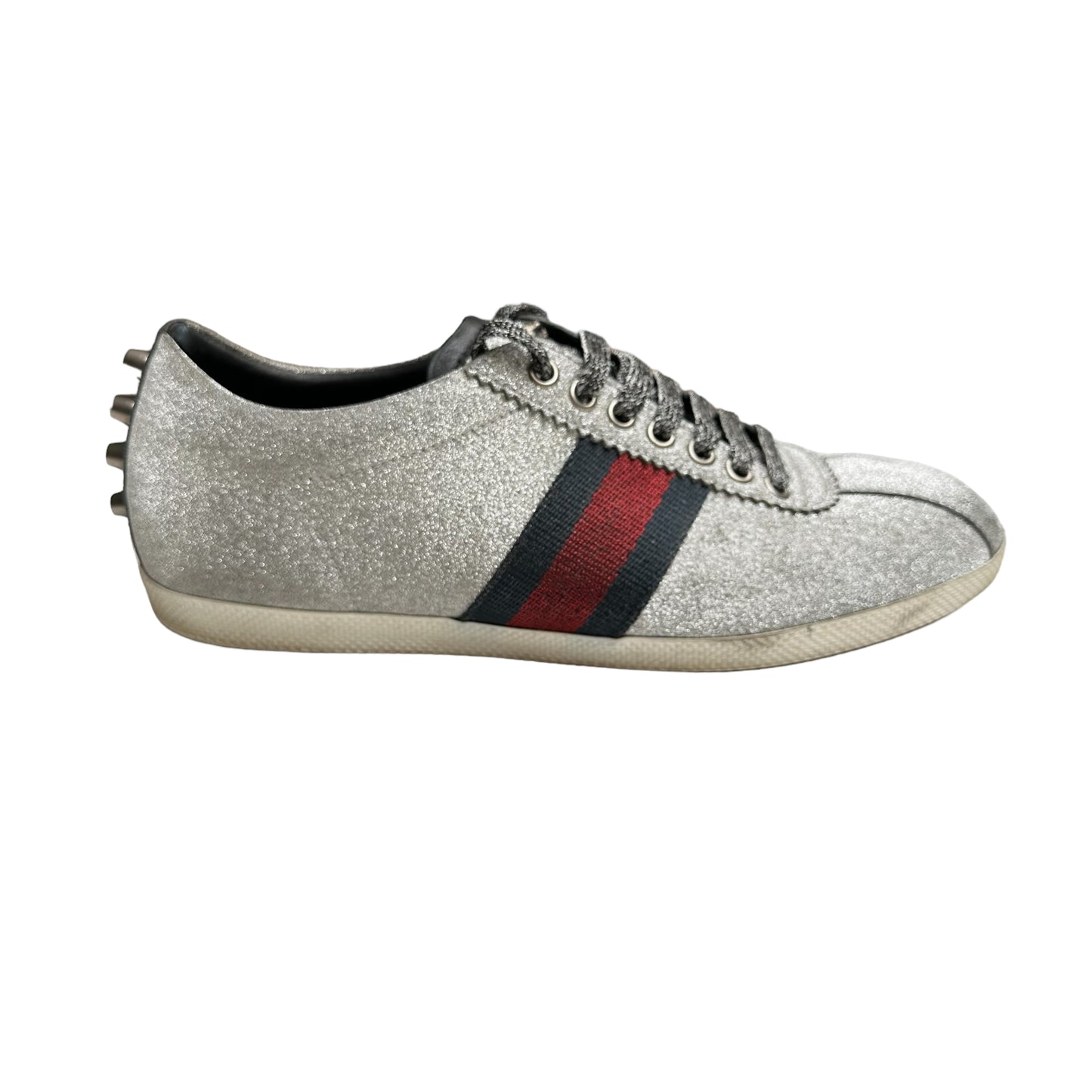 Silver Sparkly Tennis Shoes - 10