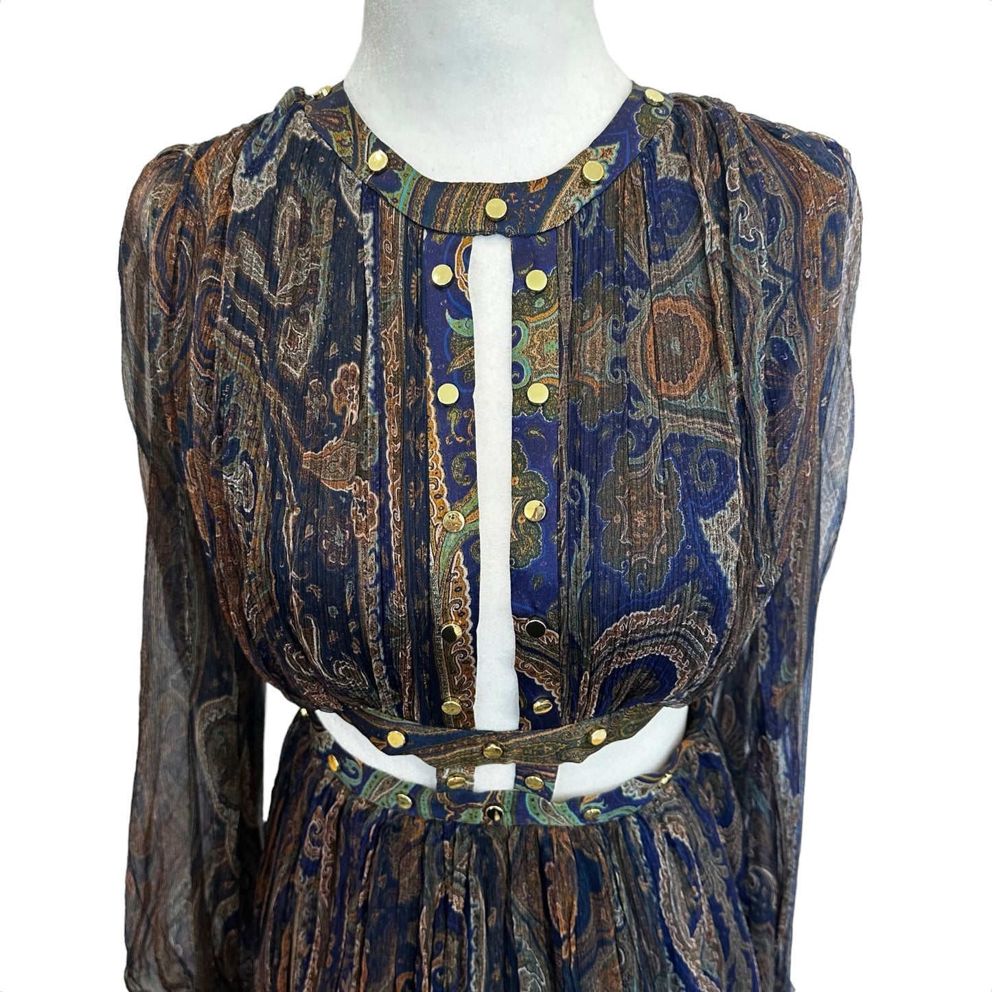 Paisley Maxi Silk Dress - 0