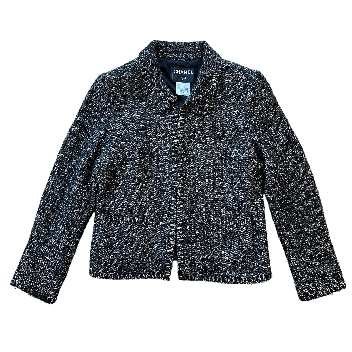 Black & Brown Tweed Jacket - L