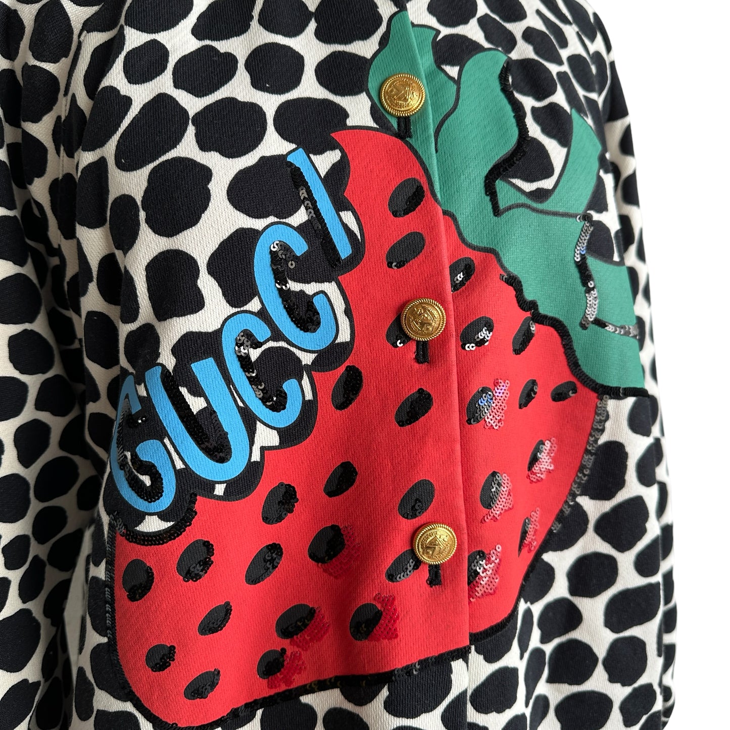 Black & Cream Printed Sweater - L