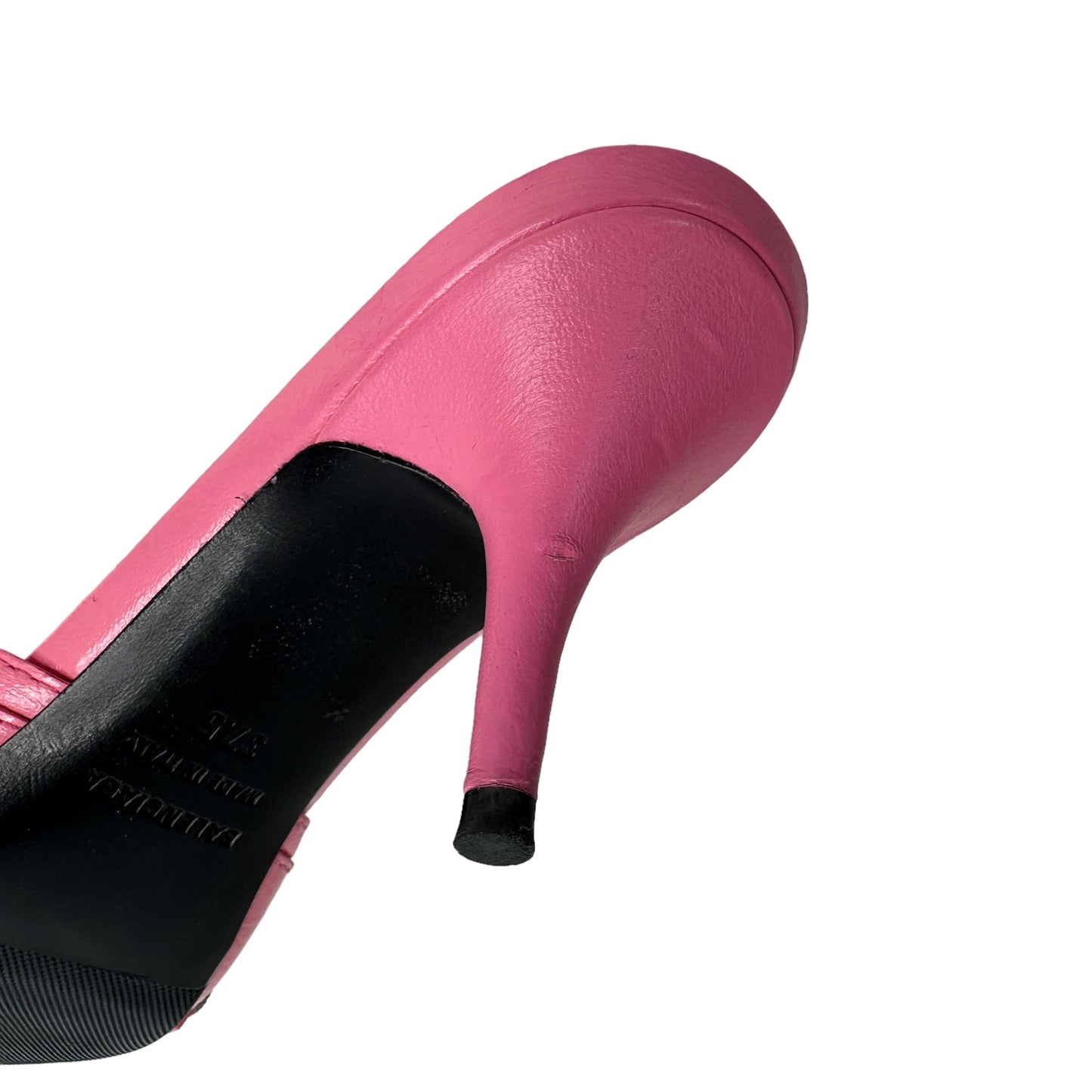 Pink Heeled Slides - 7.5
