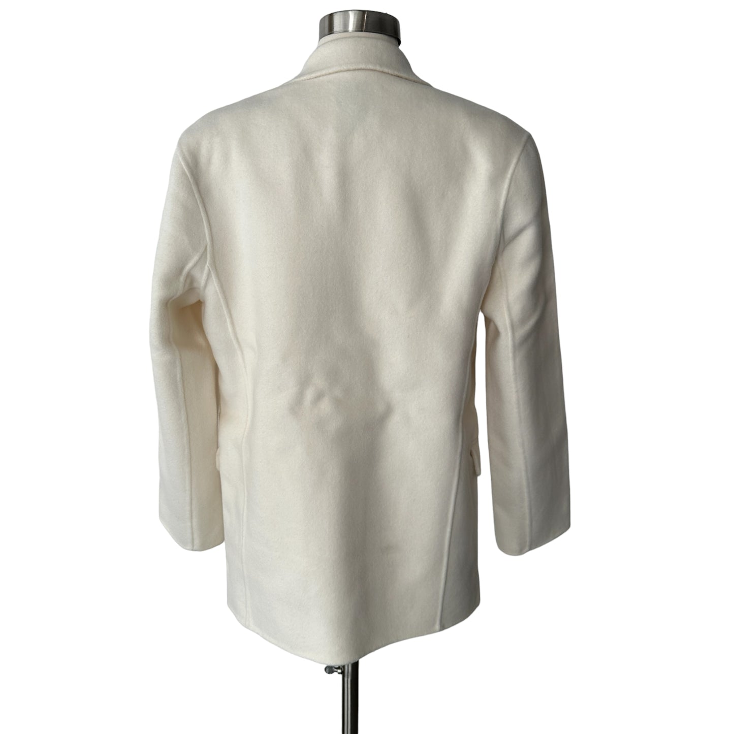 Oversized Cream Wool Jacket - XXS