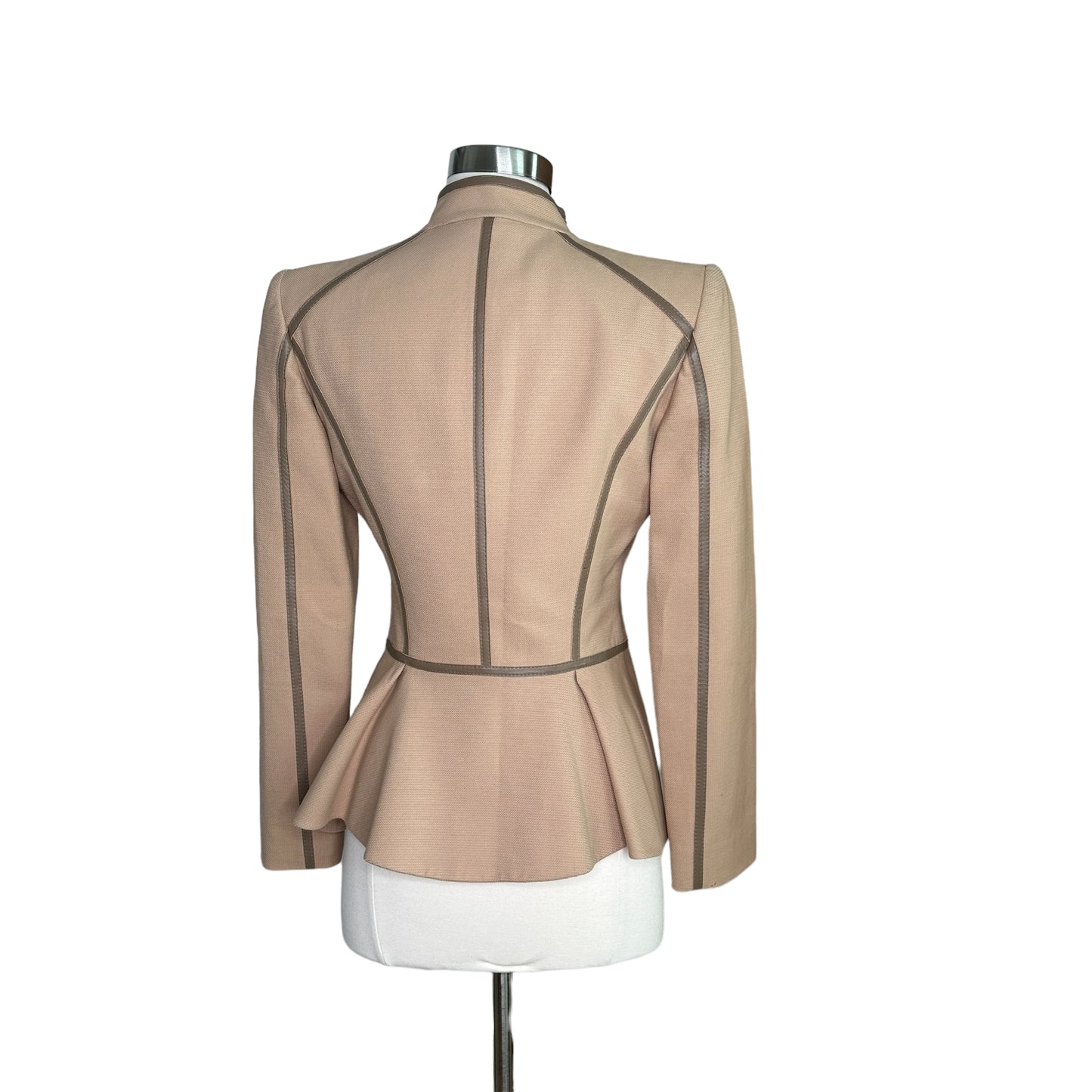 Caramel Cotton & Leather Jacket - S