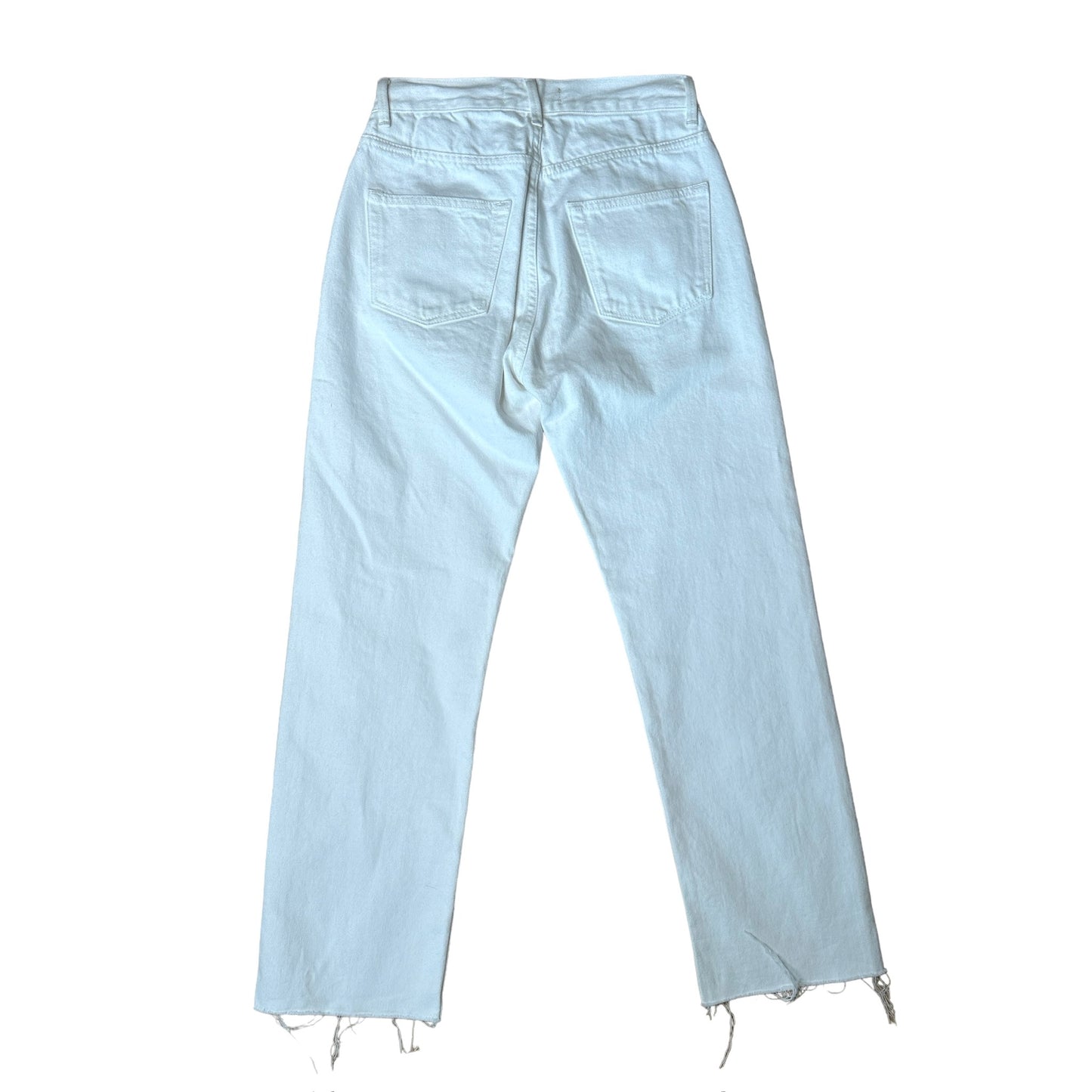 White Straight Leg Cropped Jean - 25