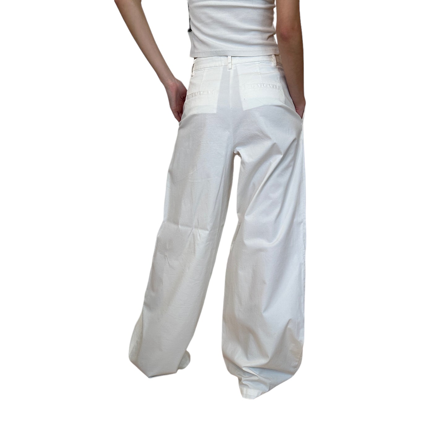 Extra Wide White Pants - 0