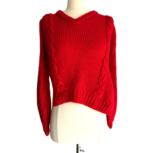 Red Asymmetrical Sweater - S