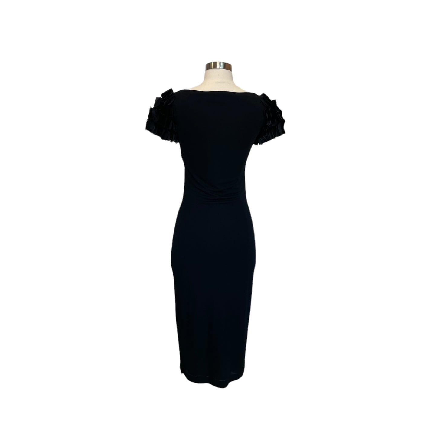 Black Ruffle Sleeve Dress - M