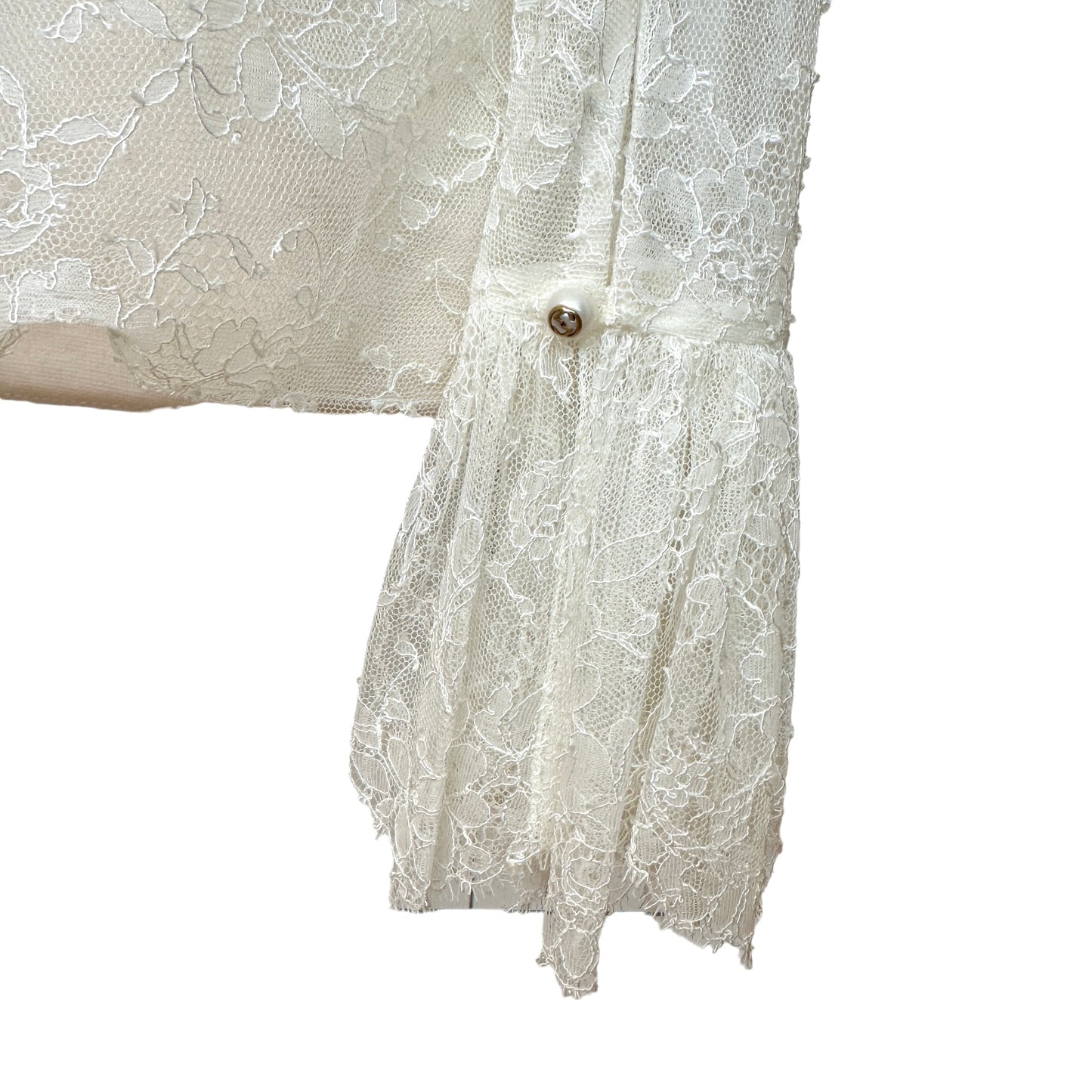 White Logo Laced Shirt - L