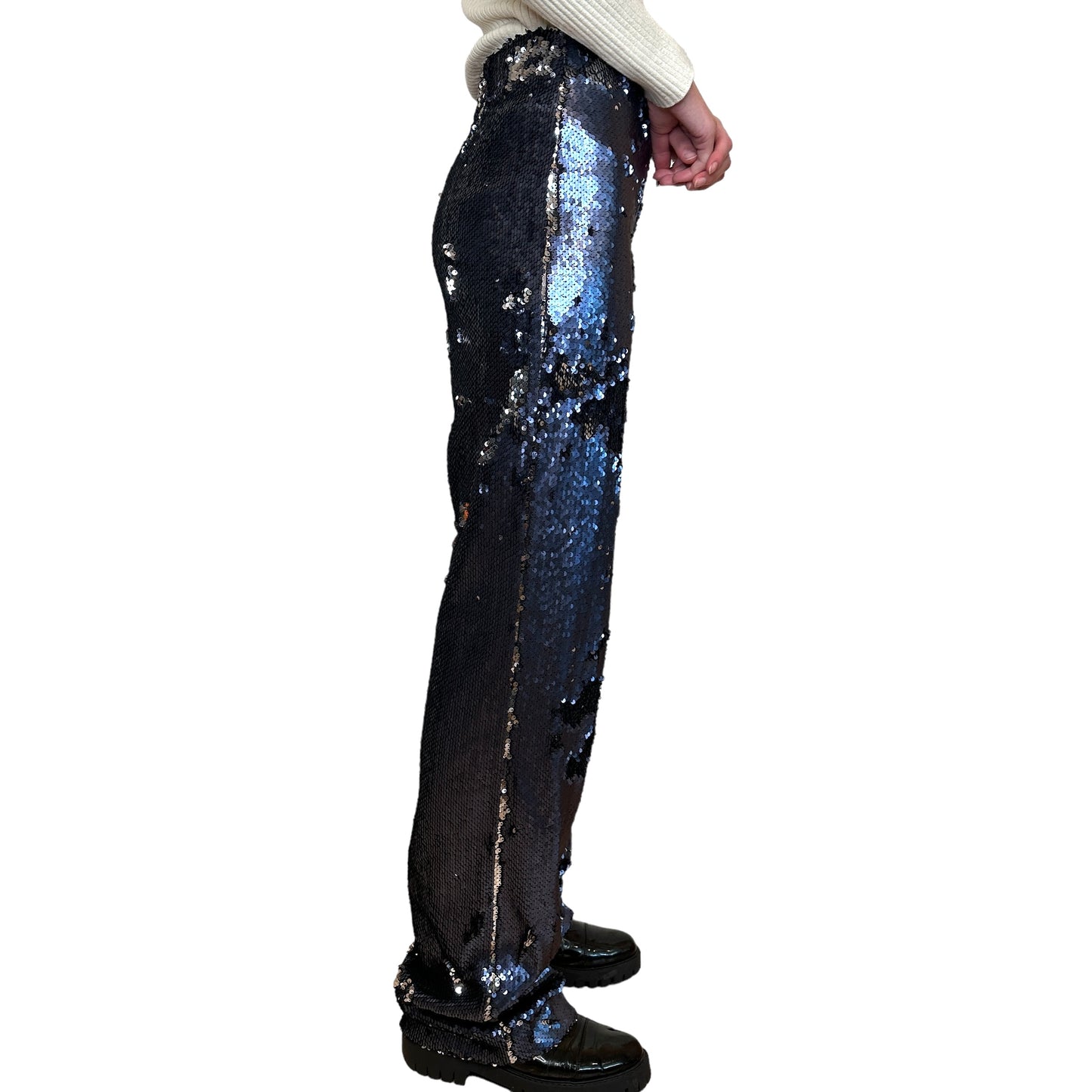 Blue & Silver Sequins Pants - 2