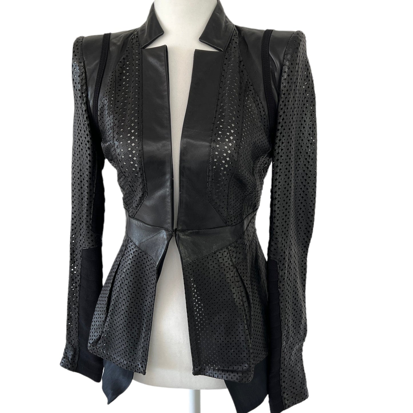 Leather Perforated Jacket - XS