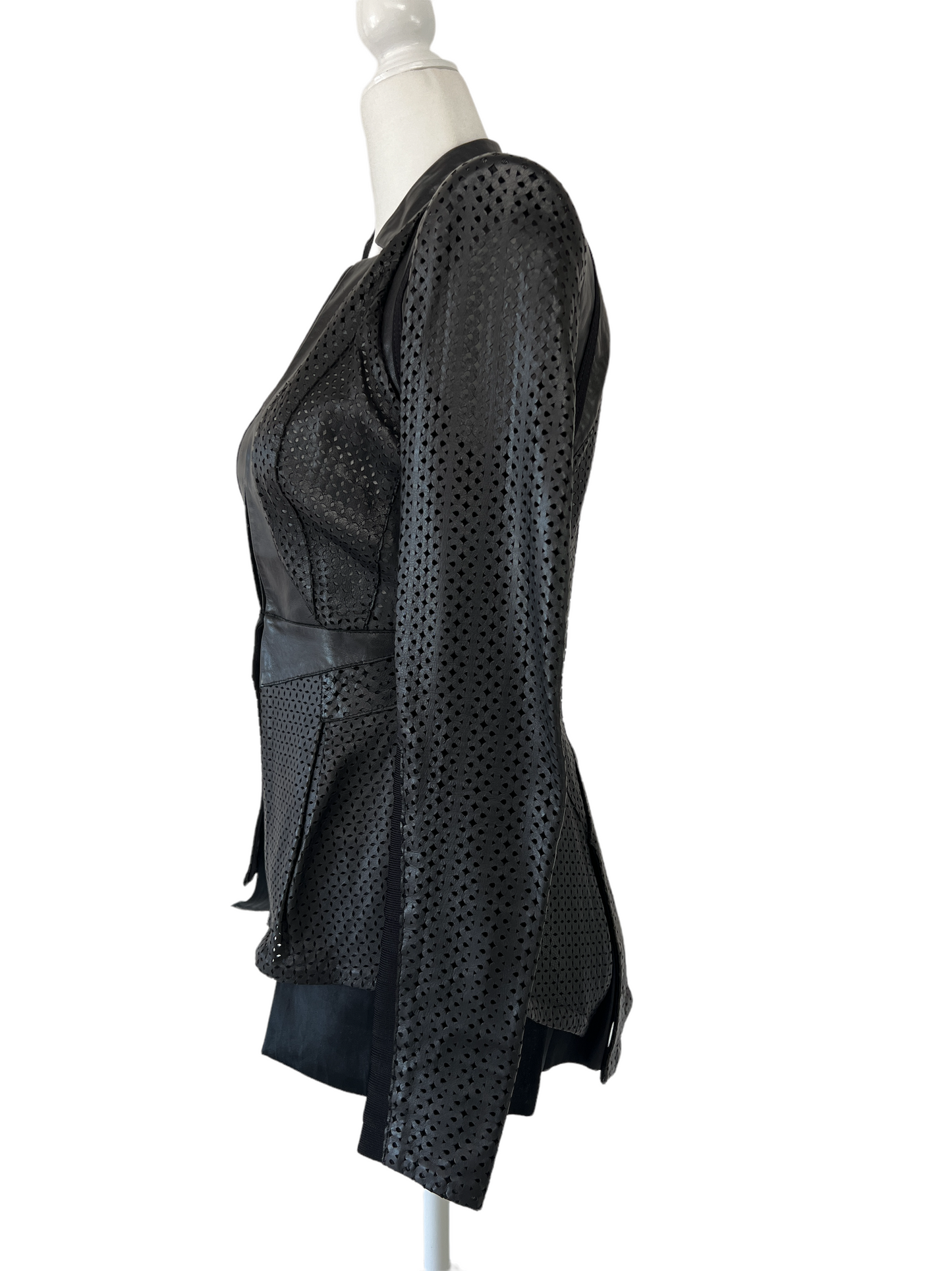 Leather Perforated Jacket - XS