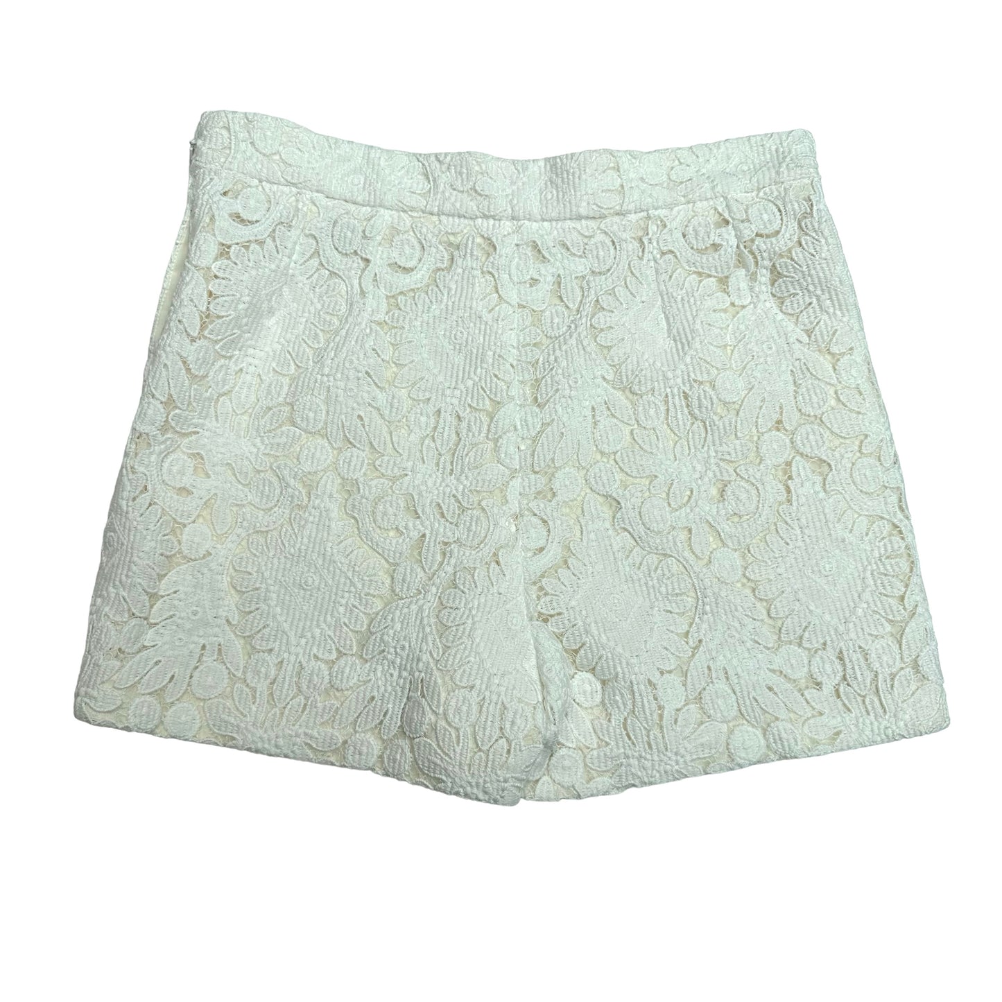 White Lace Mini Shorts - S