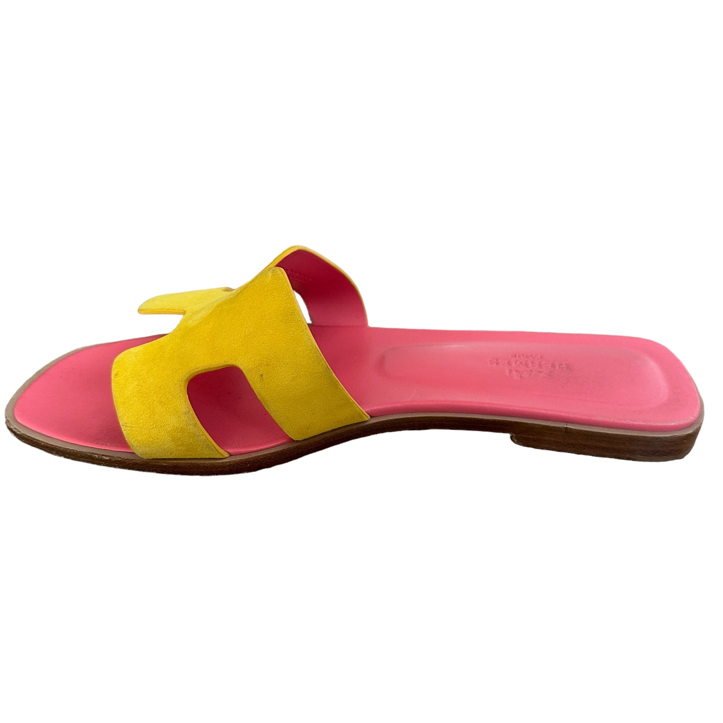 Yellow Suede & Pink Leather Oran Sandals - 8